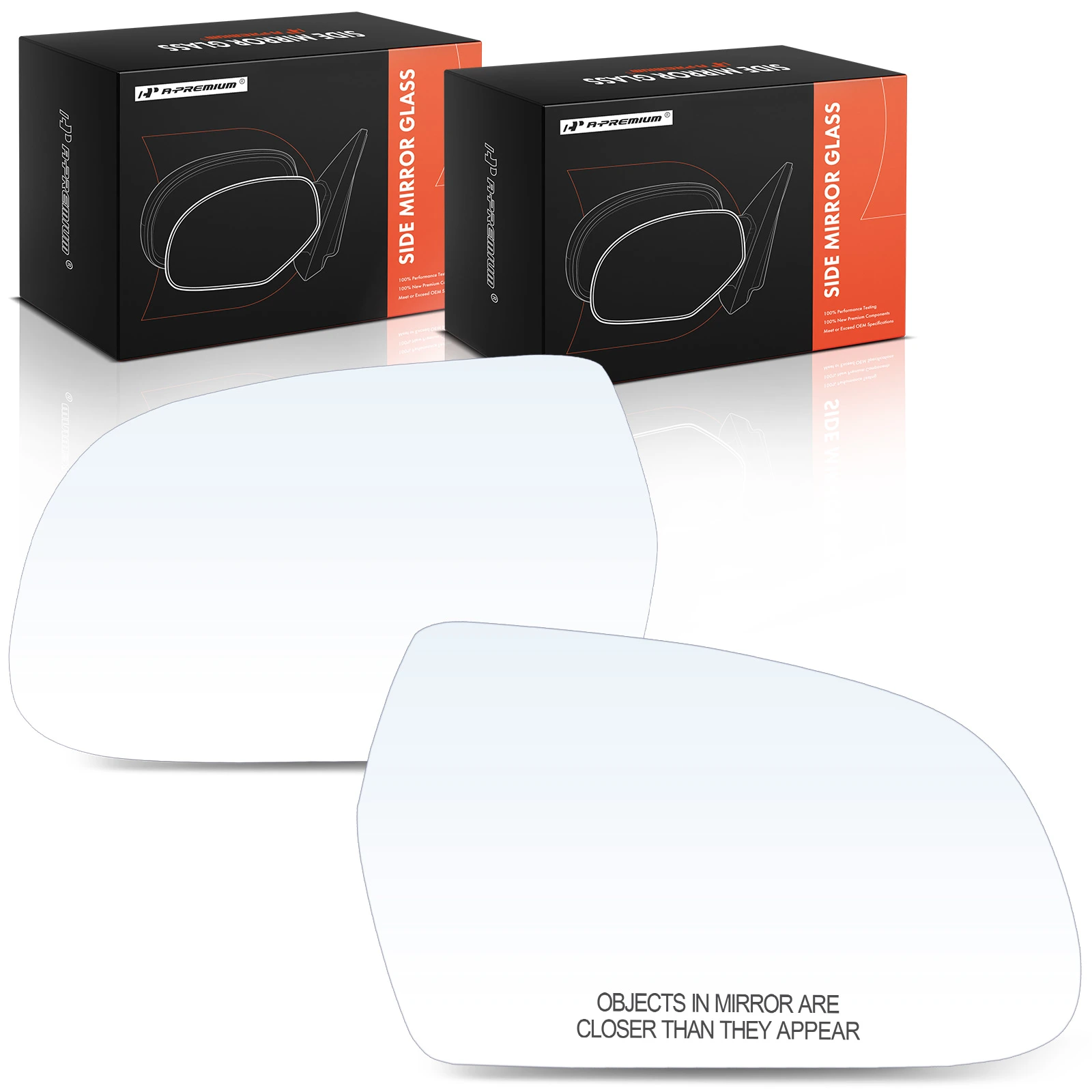 2 Pcs Driver & Passenger Mirror Glass with Heated