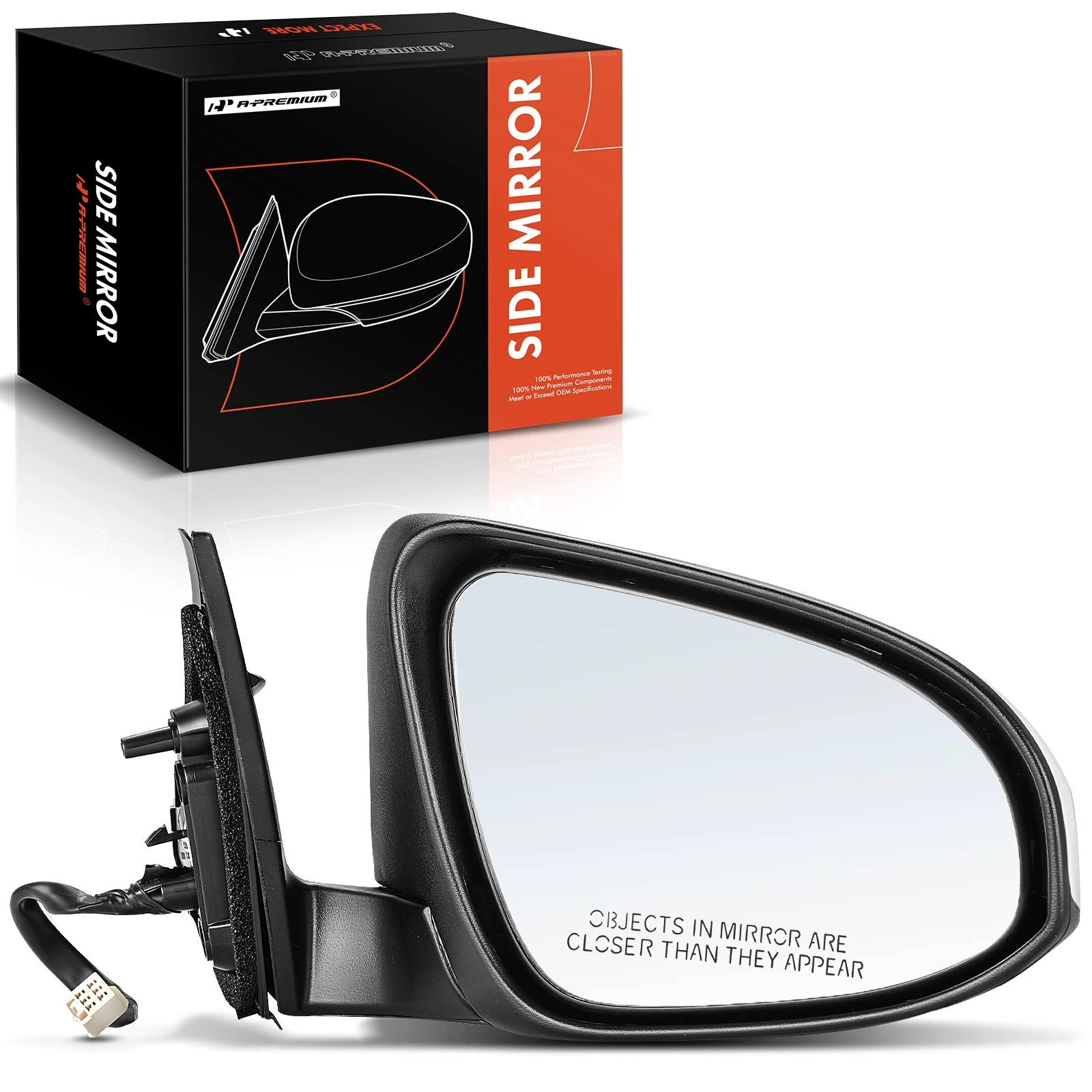 2012-2014 Toyota Camry Right Passenger Side Mirror, Powered, White & Black A-Premium APMI124