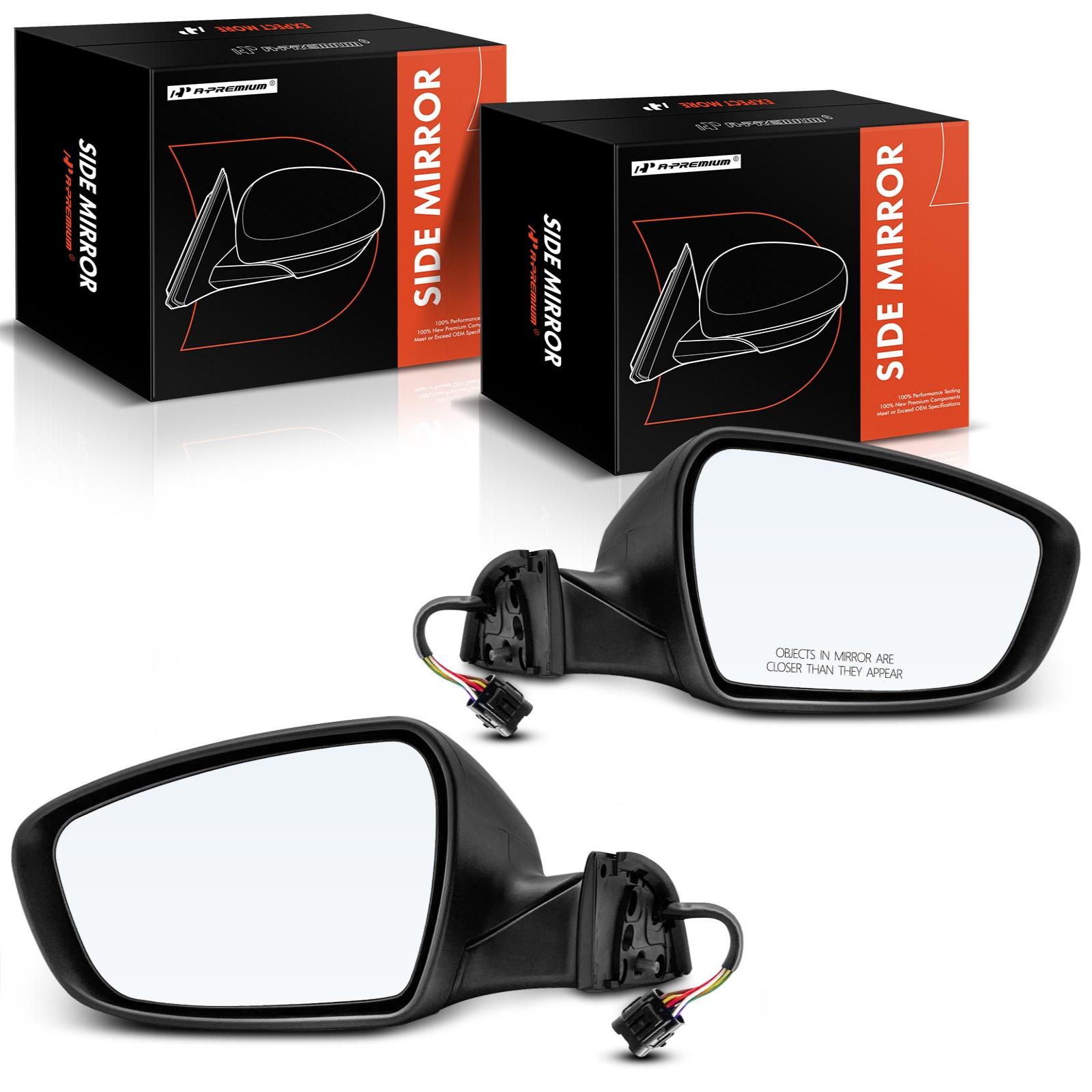 2 Pcs Driver & Passenger Black Mirror with Power Glass Adjust