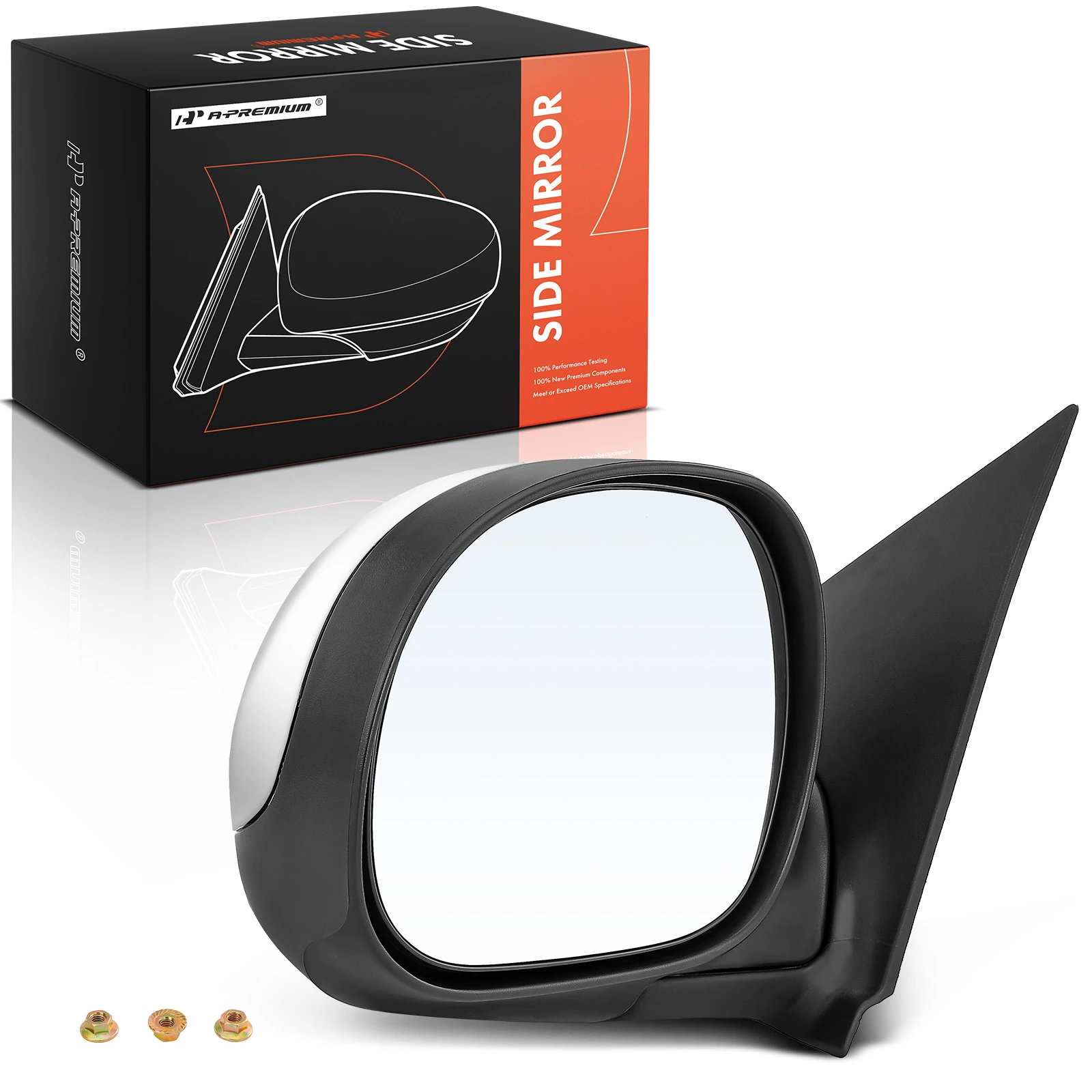 Driver Black Base with Chrome Cover Power Mirror