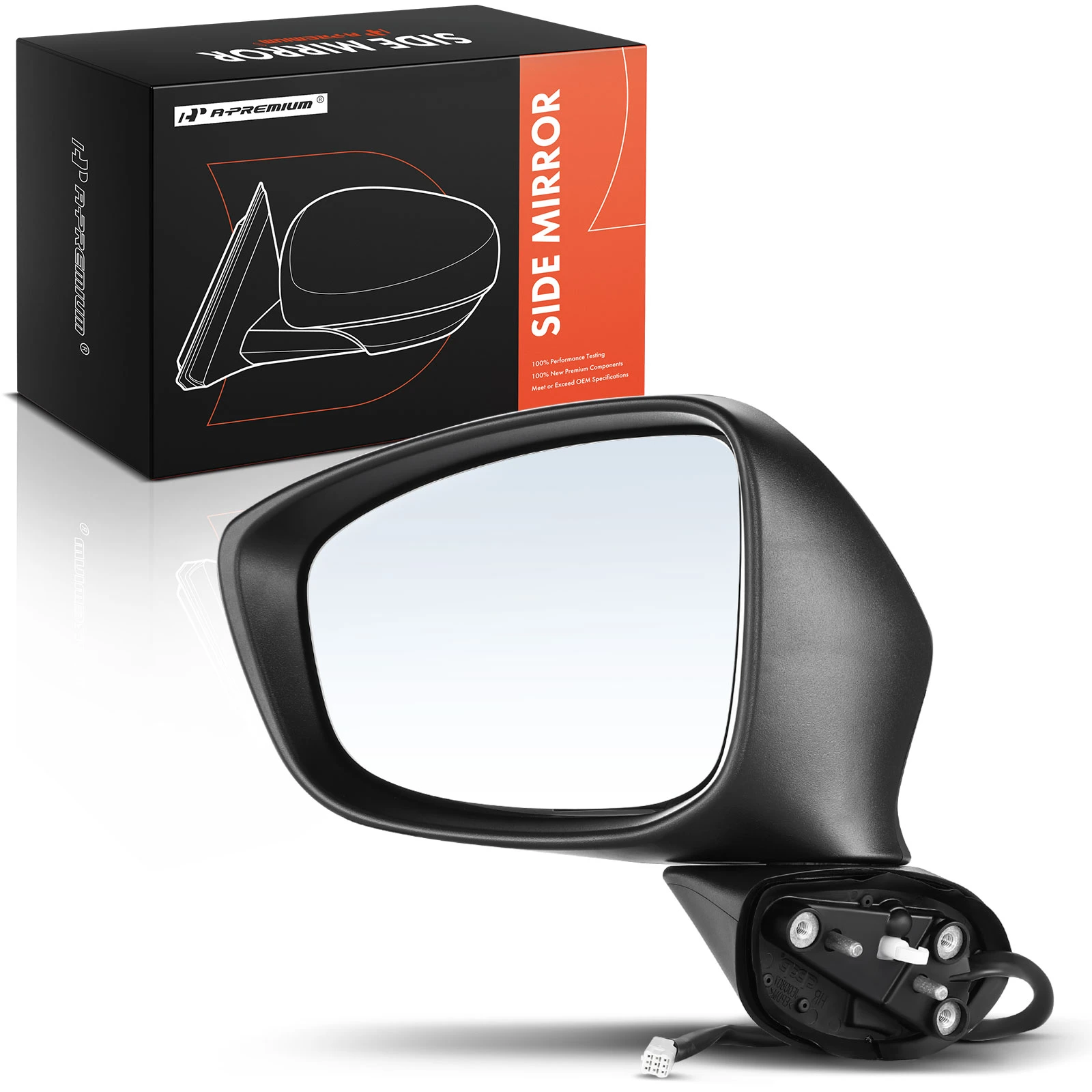 Left Driver Side Mirror, with Heating, Power Adjustment, Manual Folding, Black A-Premium APMI005
