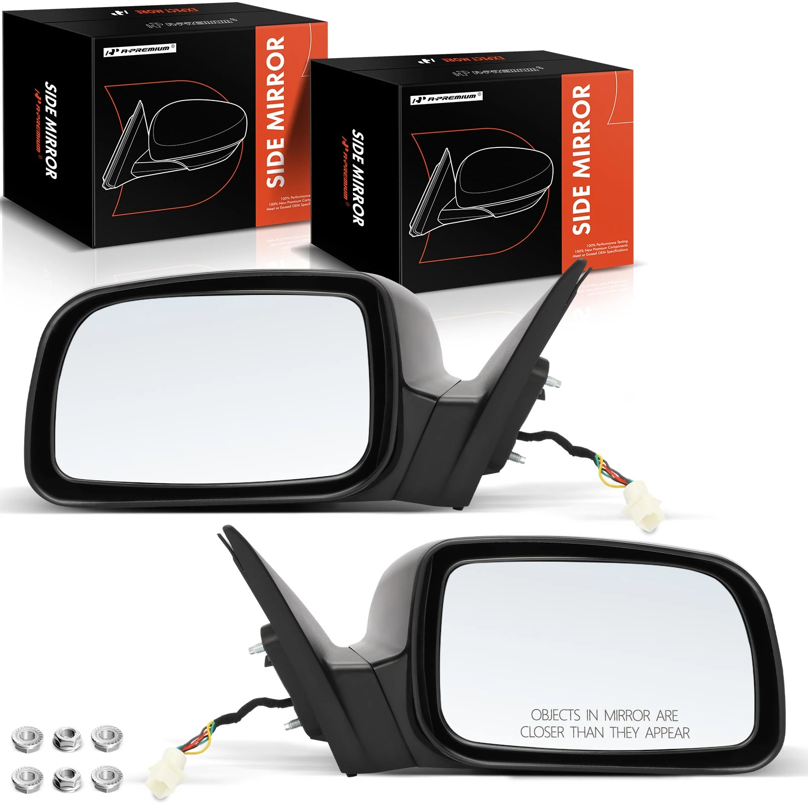 2007-2011 Toyota Camry Driver & Passenger Mirror, with Heating, Power Adjustment, Non-Folding, Black A-Premium APMI1762