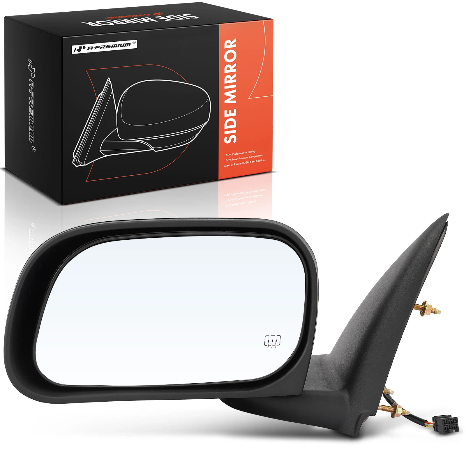 2006-2009 Mitsubishi Raider Left Driver Side Mirror, Powered, with Heated, Black A-Premium APMI233