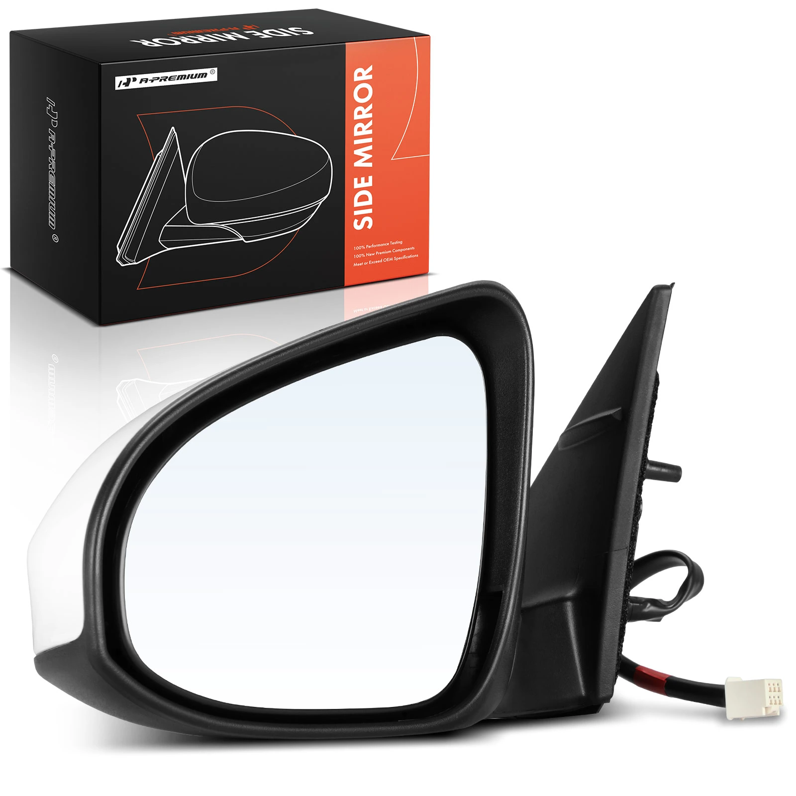 2012-2014 Toyota Camry Left Driver Side Mirror, Powered, White & Black A-Premium APMI139