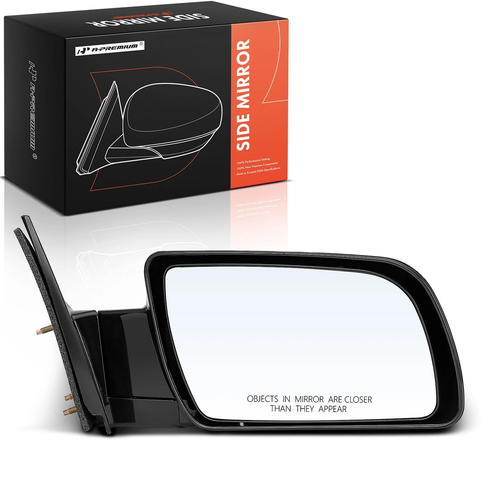 Front Right Black Manual Folding Mirror