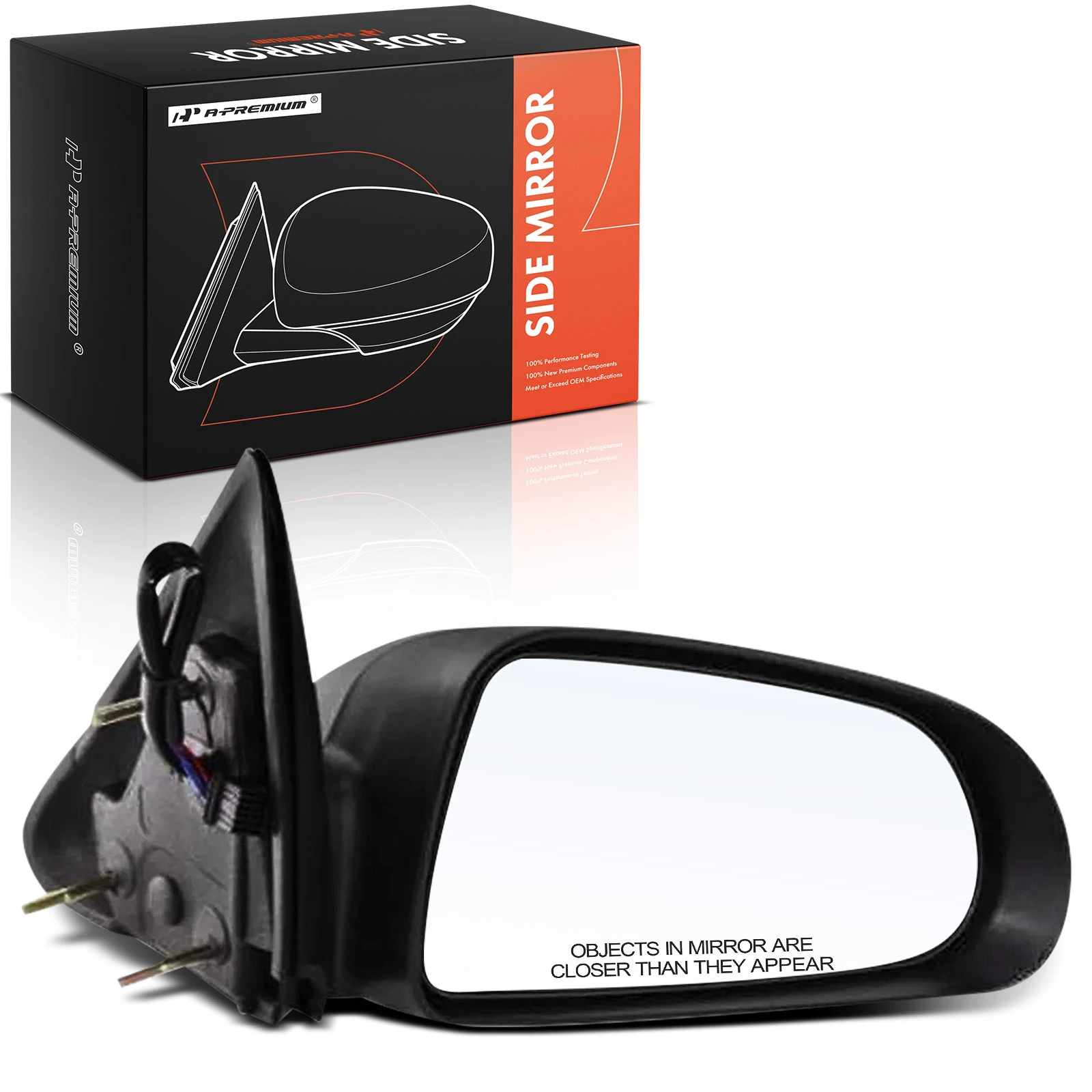 2006-2009 Mitsubishi Raider Right Passenger Side Mirror, Power Adjustment, Non-Folding, Black A-Premium APMI2733TW