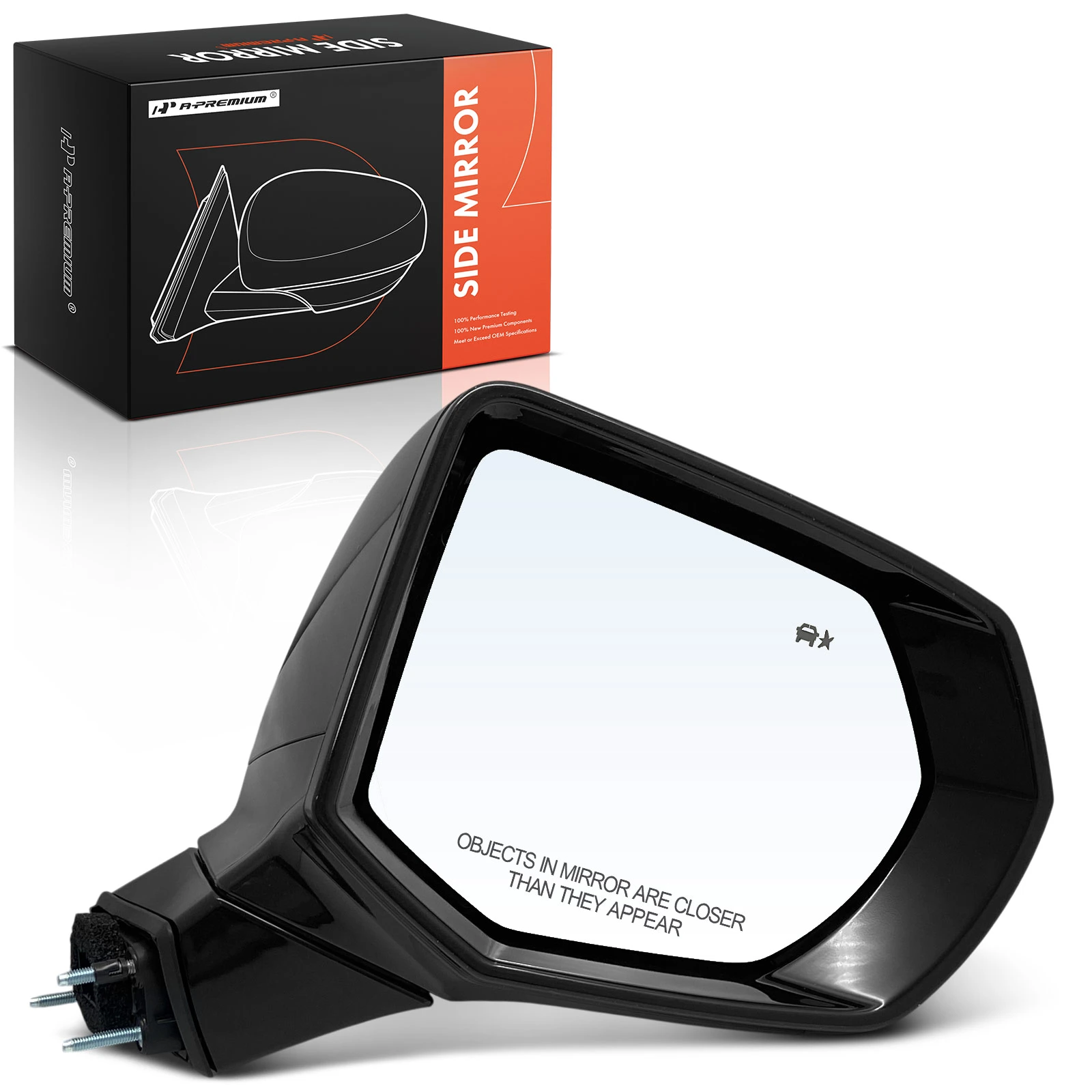 2021-2024 Chevrolet Tahoe Right Passenger Side Mirror, with Heating, Power Adjustment, Manual Folding, Smooth Black A-Premium APMI3157TW