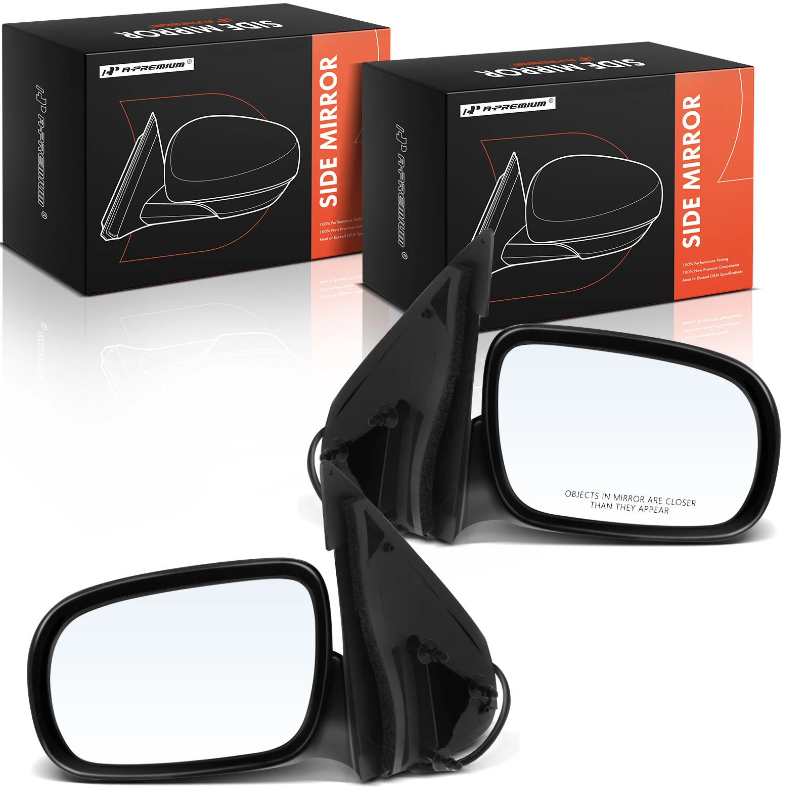 1997-1998 Oldsmobile Silhouette Driver & Passenger Mirror, Power Adjustment, Manual Folding, Smooth Black A-Premium APMI2006