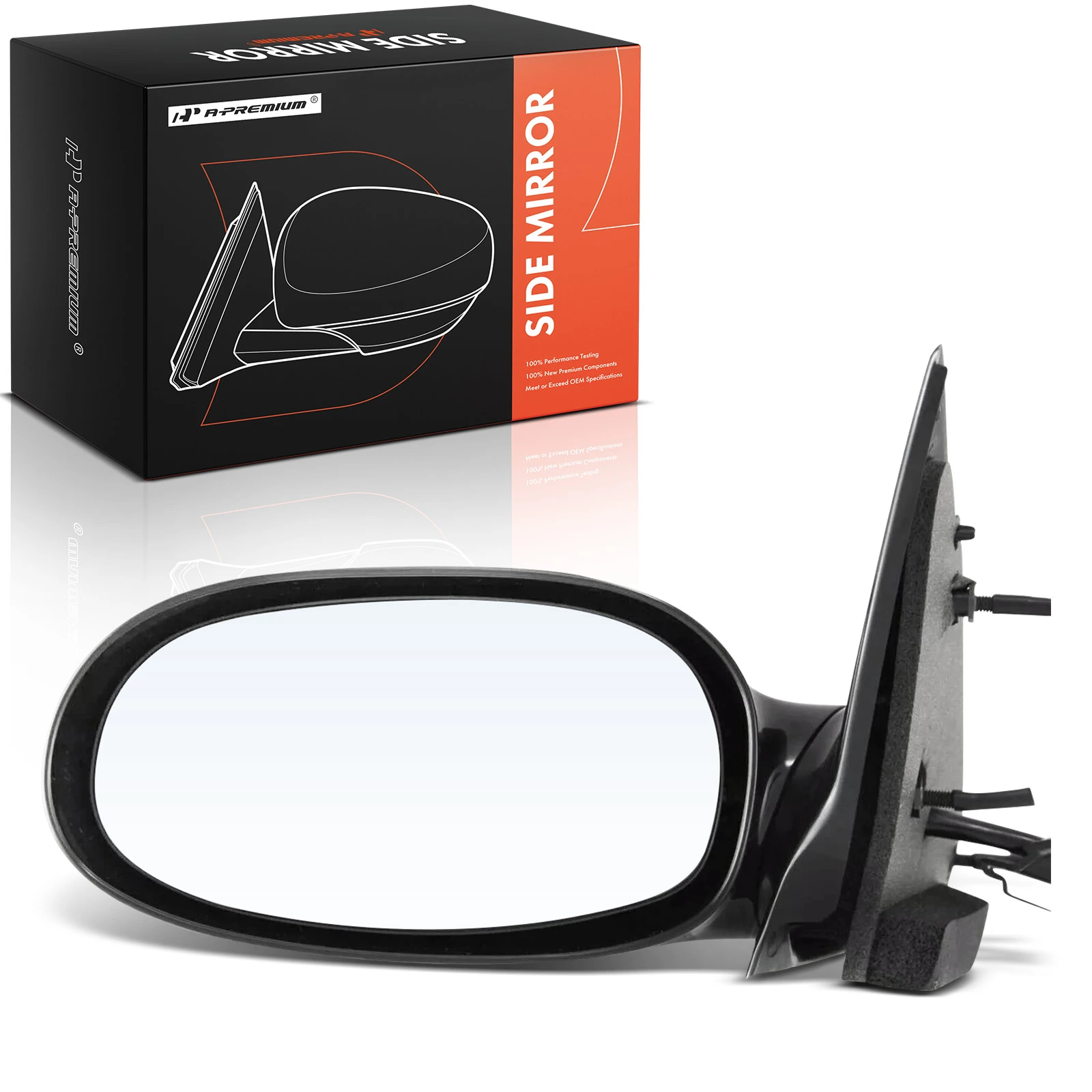 2000 Saturn LW2 Left Driver Side Mirror, Manual Adjustment, Non-Folding, Black A-Premium APMI2777TW