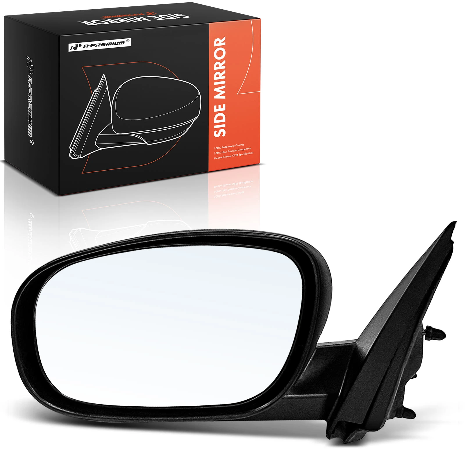 Left Driver Side Mirror, Power Adjustment, Manual Folding, Textured Black A-Premium APMI2109