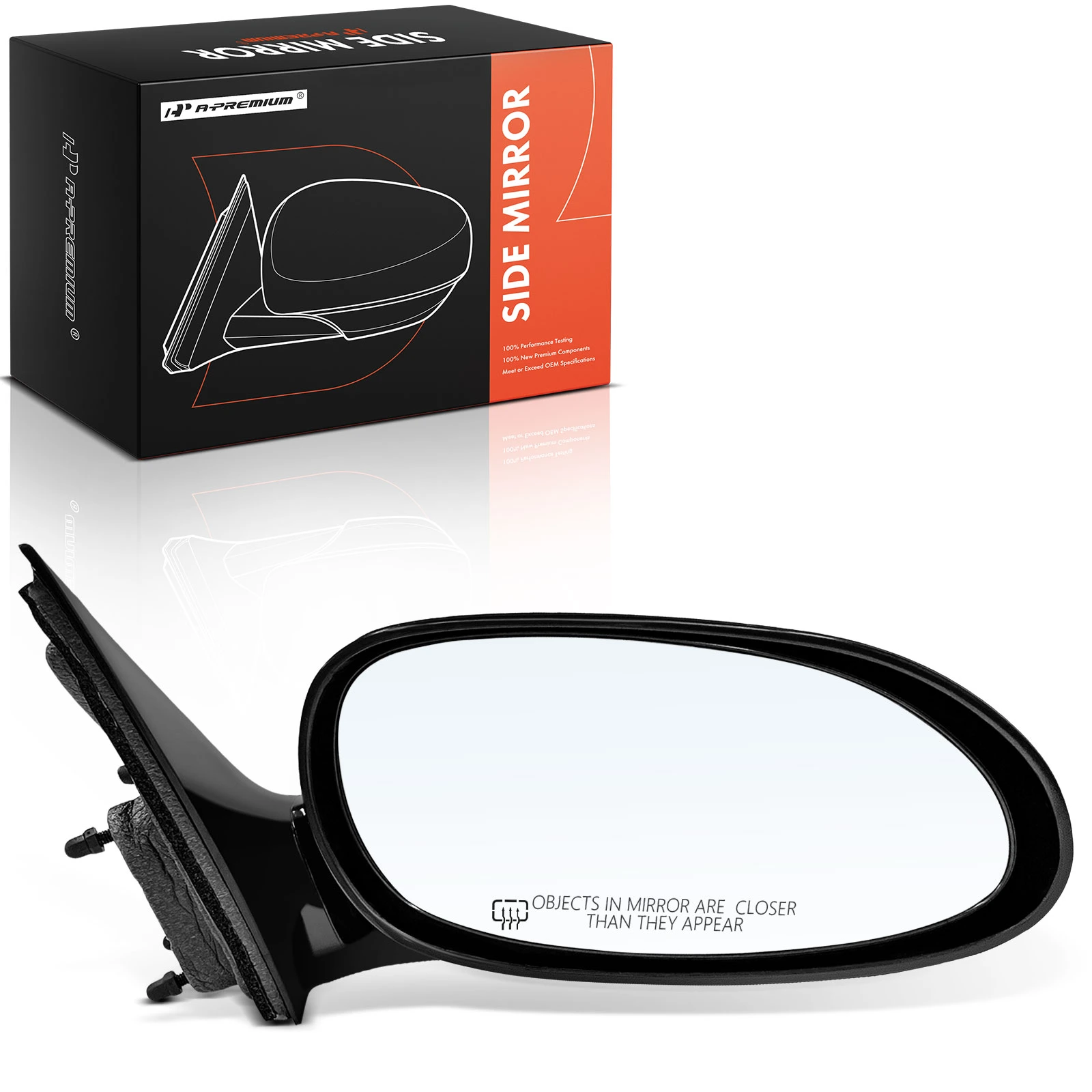 2005-2008 Buick LaCrosse Right Passenger Side Mirror, Power Adjustment, Non-Folding, Smooth Black A-Premium APMI2122