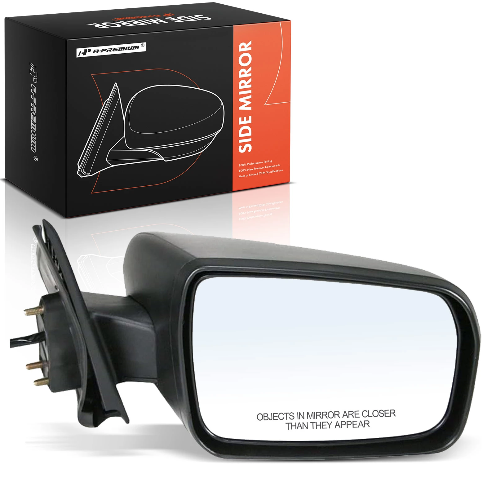 2004-2012 Mitsubishi Galant Right Passenger Side Mirror, Power Adjustment, Manual Folding, Black A-Premium APMI2885TW