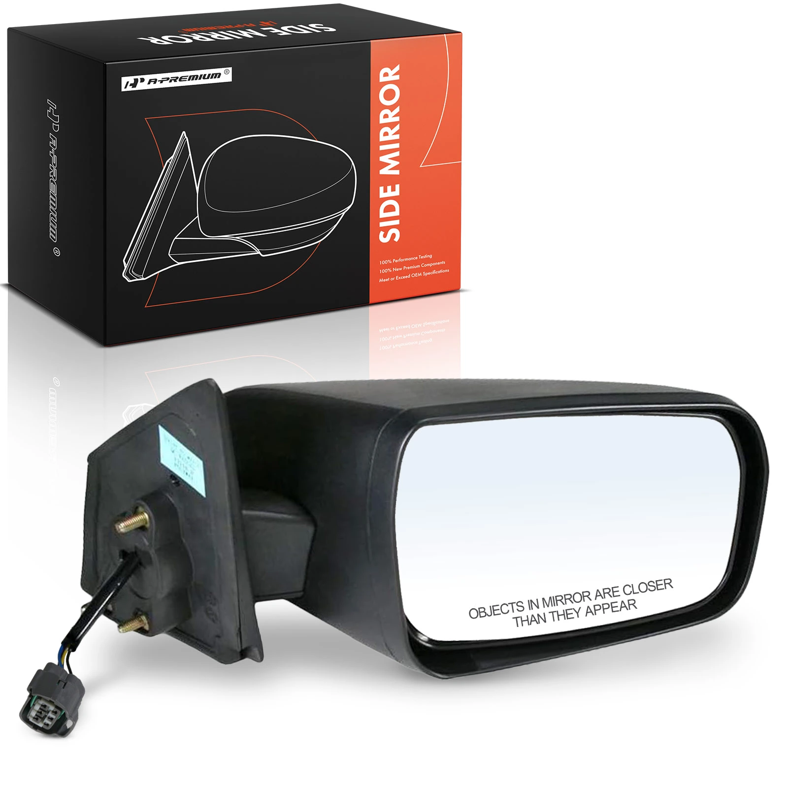 2004-2012 Mitsubishi Galant Right Passenger Side Mirror, with Heating, Power Adjustment, Manual Folding, Black A-Premium APMI2892TW