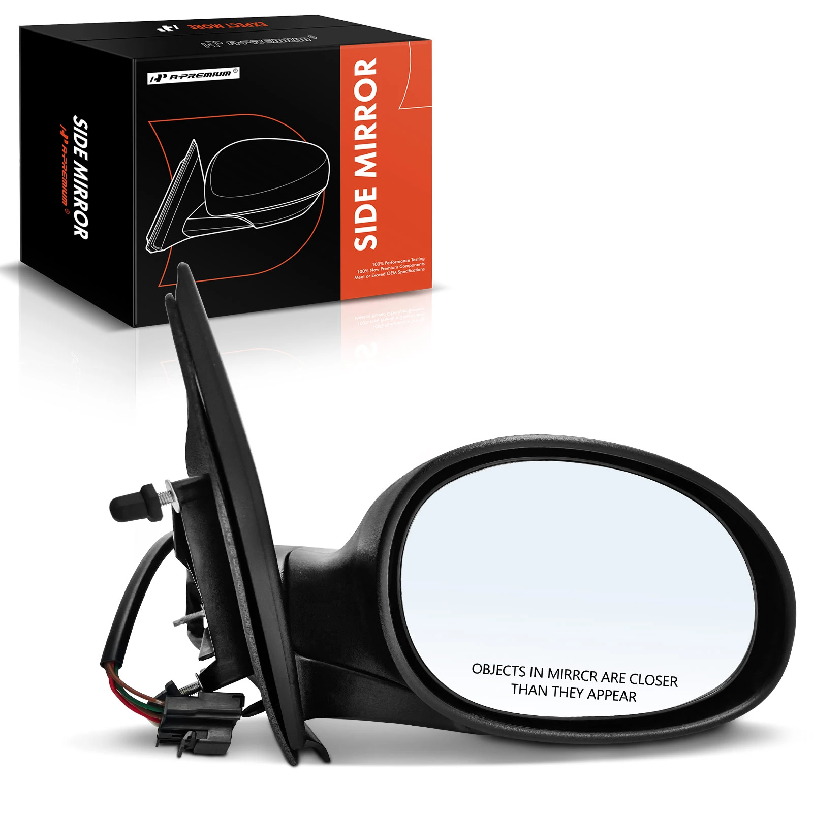 2000-2002 Dodge Neon Right Passenger Side Mirror, with Heating, Power Adjustment, Manual Folding, Textured Black A-Premium APMI1742TW