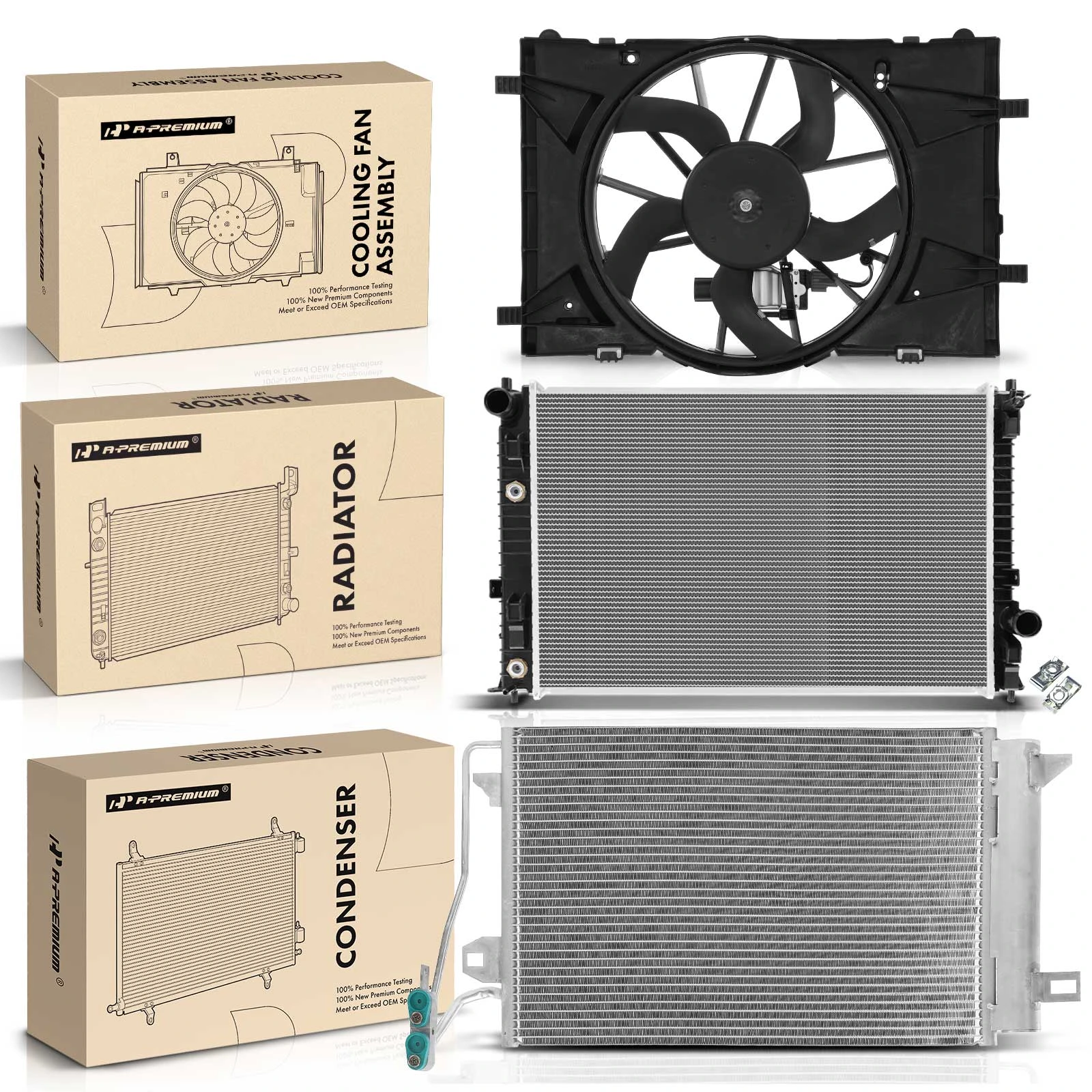 New Radiator Cooling Fan Assembly A/T For 20-22 Chevrolet Equinox GMC Terrain