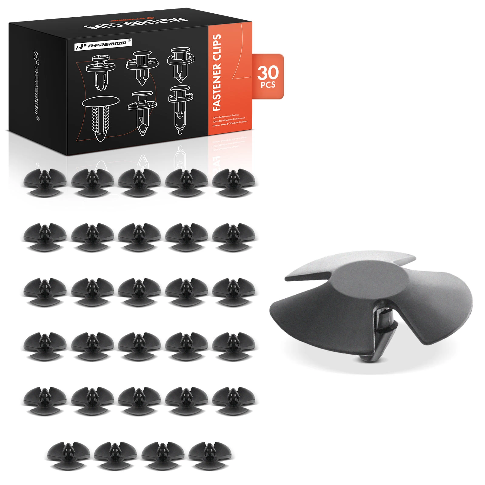 30 Pcs 8mm Nylon Hood Insulation Retainer Clips