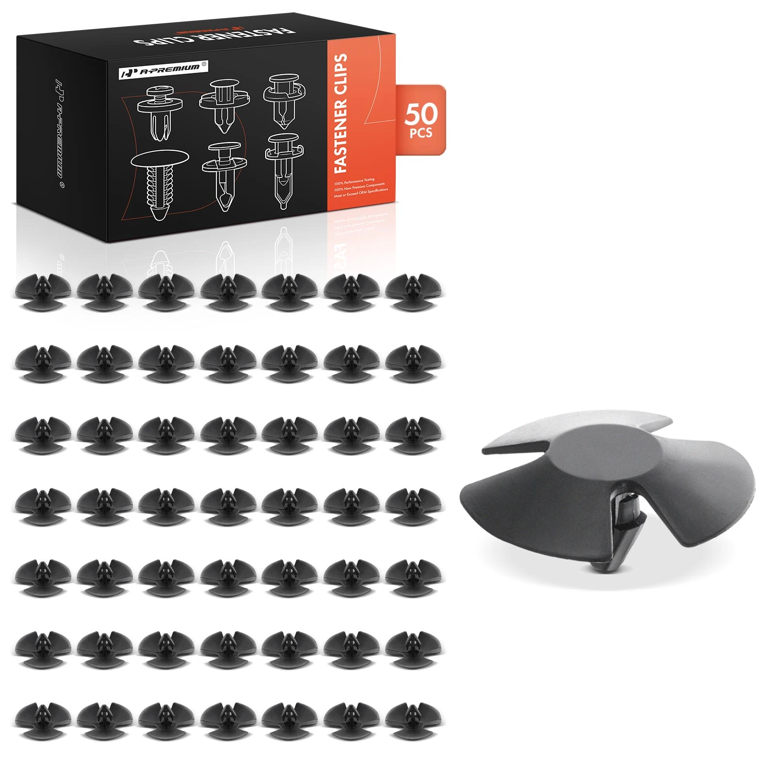 50 Pcs 8mm Nylon Hood Insulation Retainer Clips