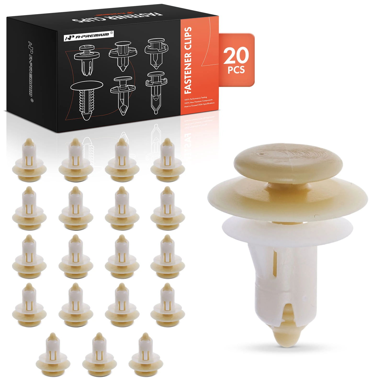 2000-2005 2008-2009 Mercury Sable 20 Pcs Nylon Caramel & White Trim Panel Retainer A-Premium APRCF063