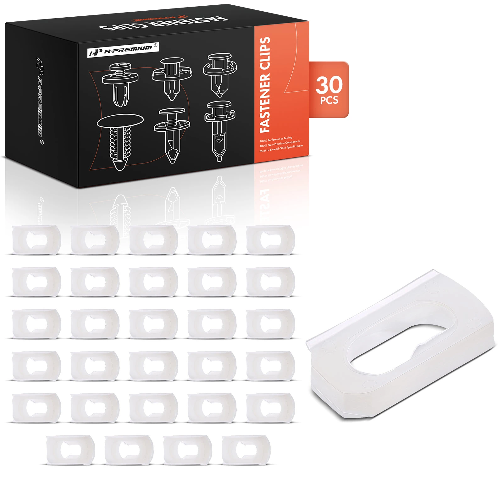 30 Pcs Nylon White Body Side & Wheel Opening Retainer Clips A-Premium APRCF149