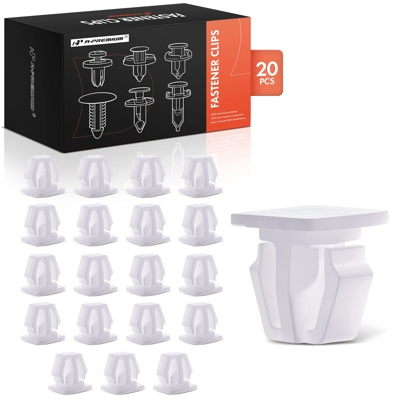 20 Pcs Nylon White Body Side Molding Clip A-Premium APRCF346