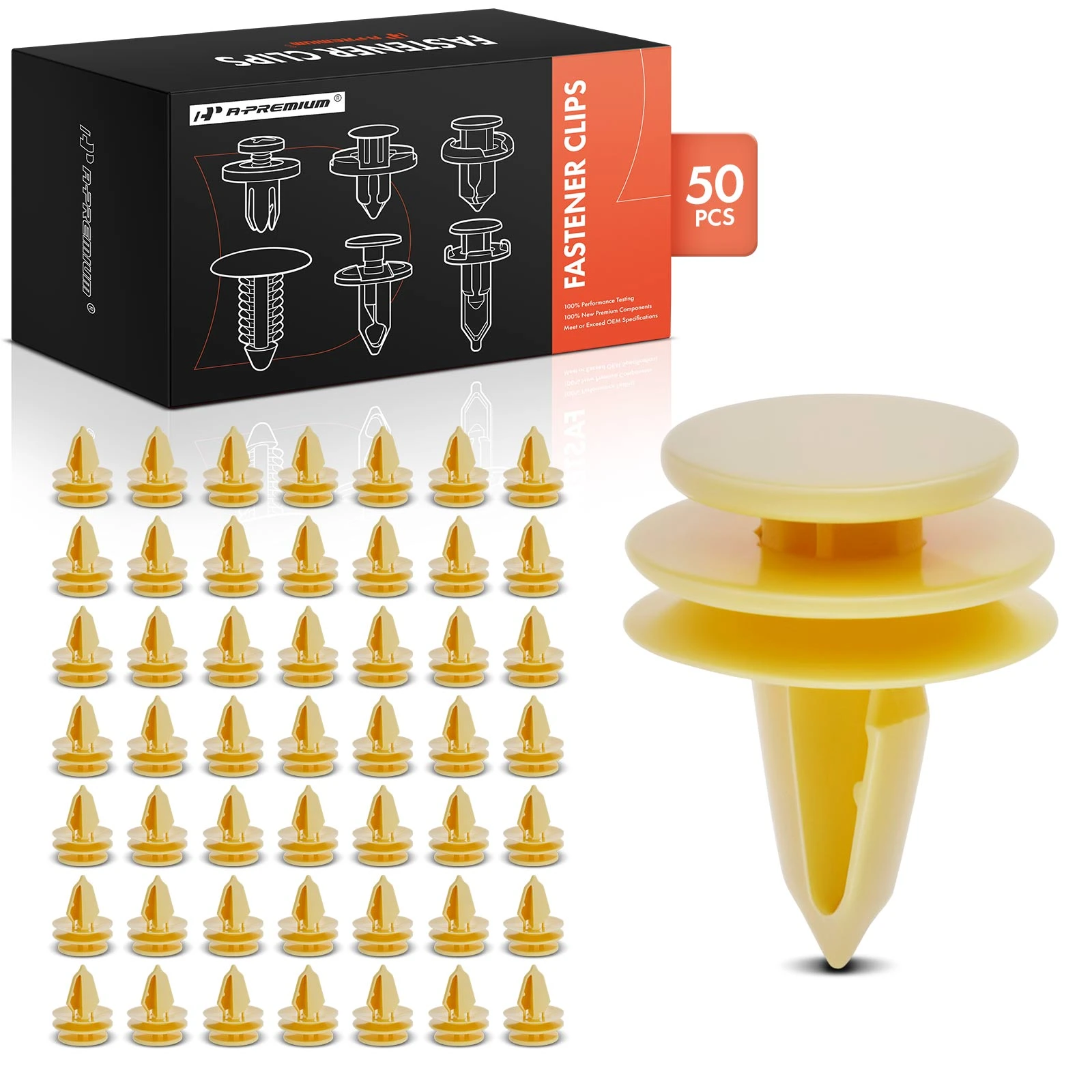 50 Pcs 10mm Nylon Door Panel & Trunk Trim Retainer Clip