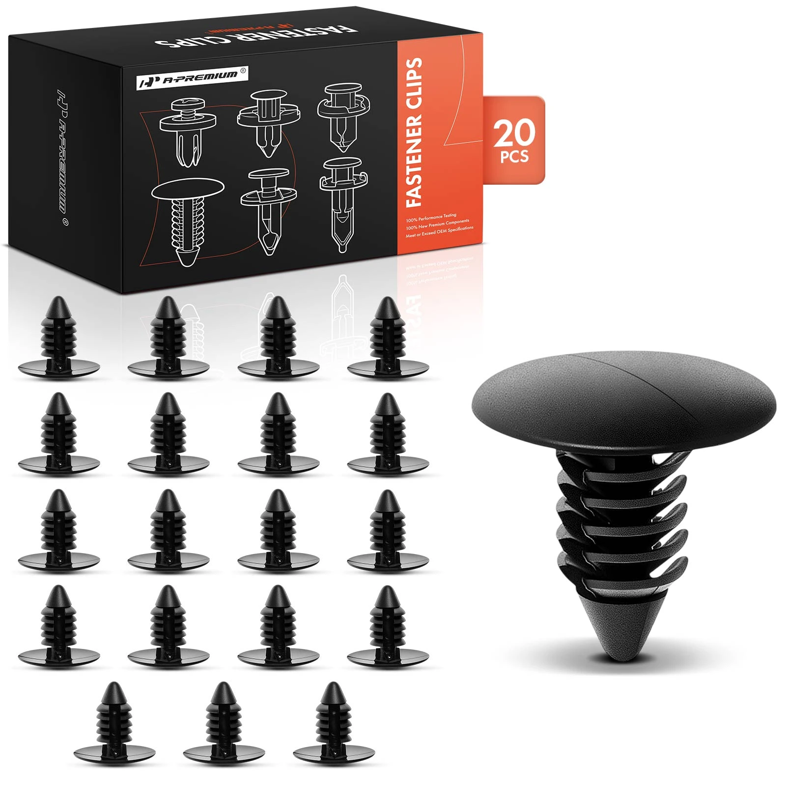 20 Pcs 7.94mm Nylon Fender Bumper Shield Retainer Clip Single Head