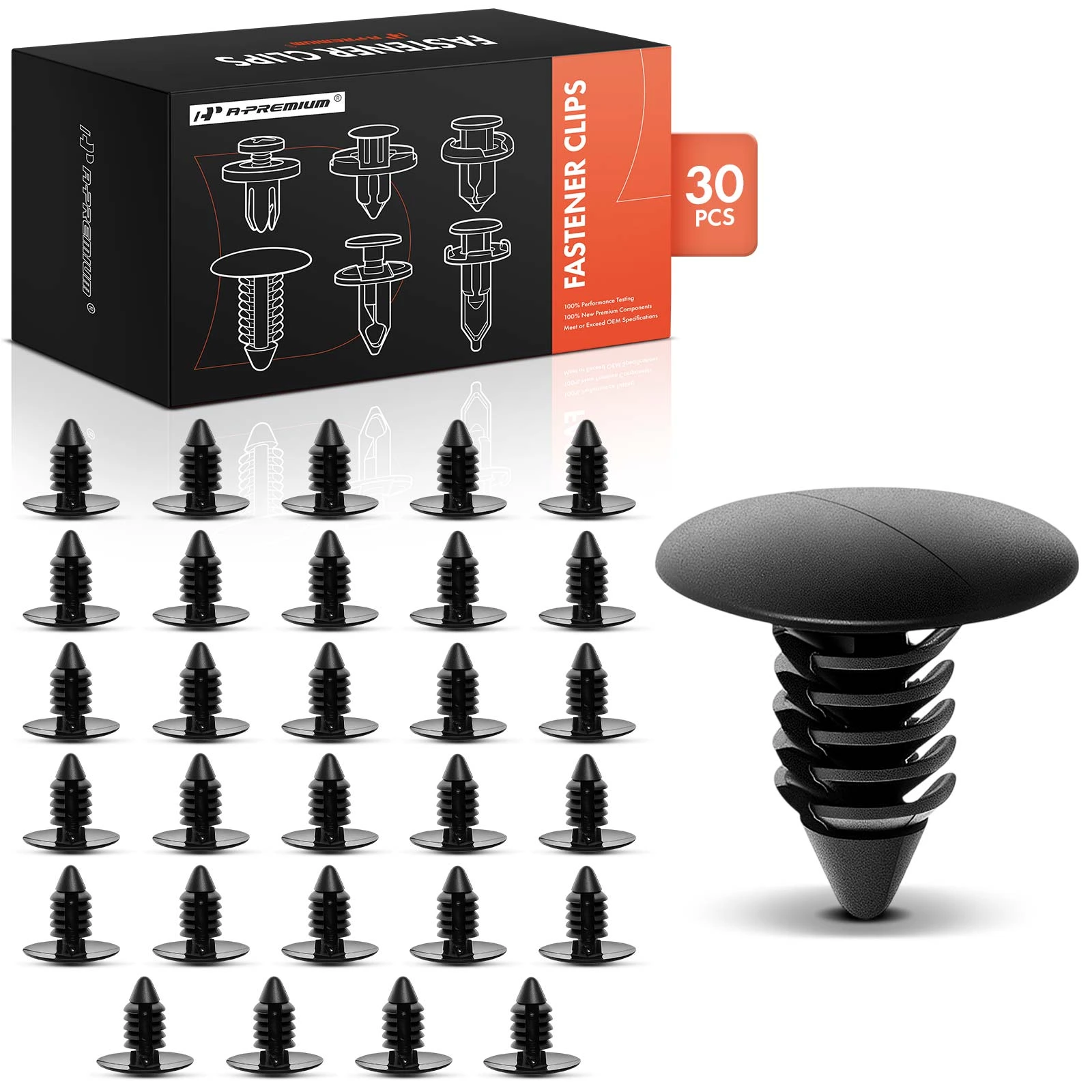 30 Pcs 7.94mm Nylon Fender Bumper Shield Retainer Clip Single Head