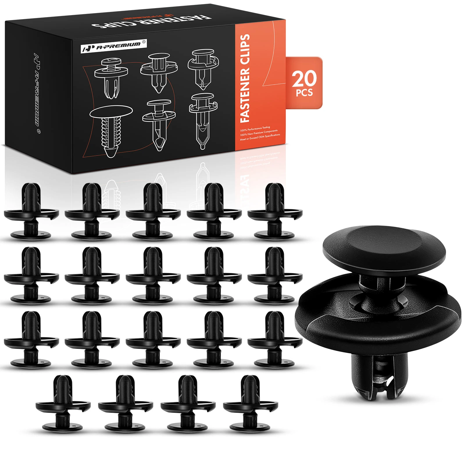 20 Pcs 7mm Nylon Fender Splash Shield Retainer Clip Push-Type