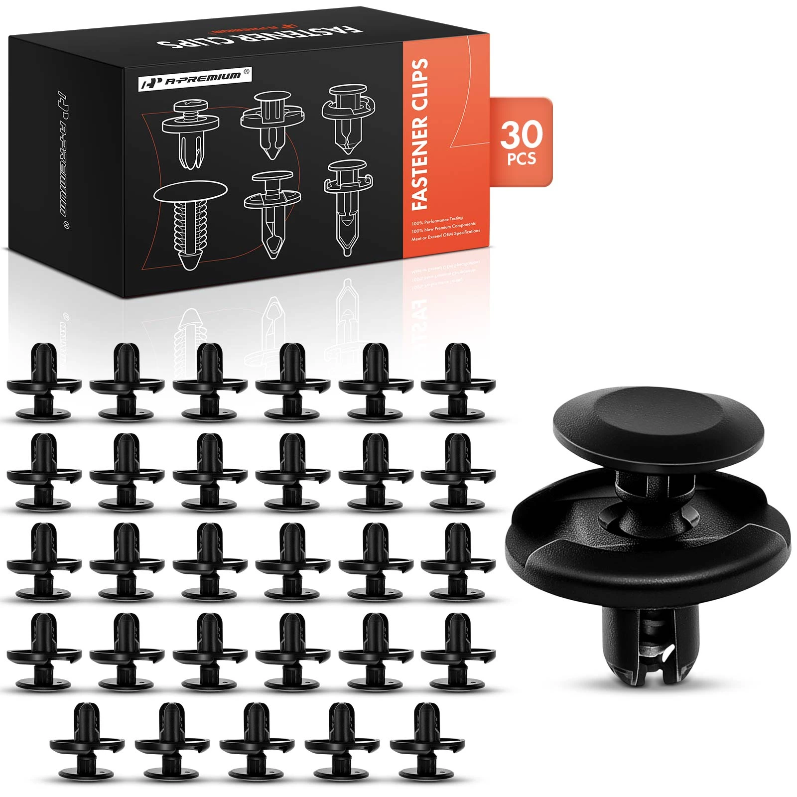 30 Pcs 7mm Nylon Fender Splash Shield Retainer Clip Push-Type