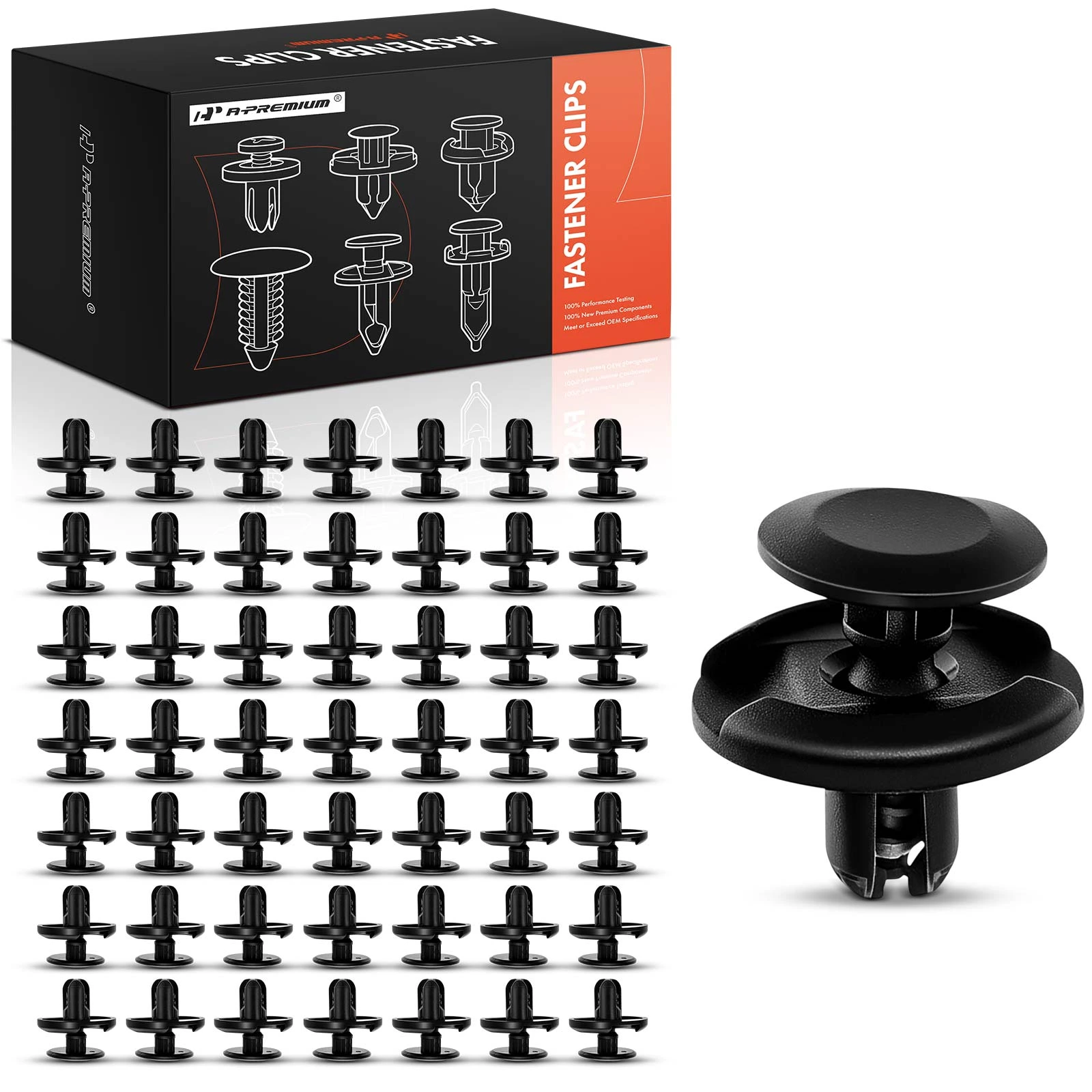 50 Pcs 7mm Nylon Fender Splash Shield Retainer Clip Push-Type