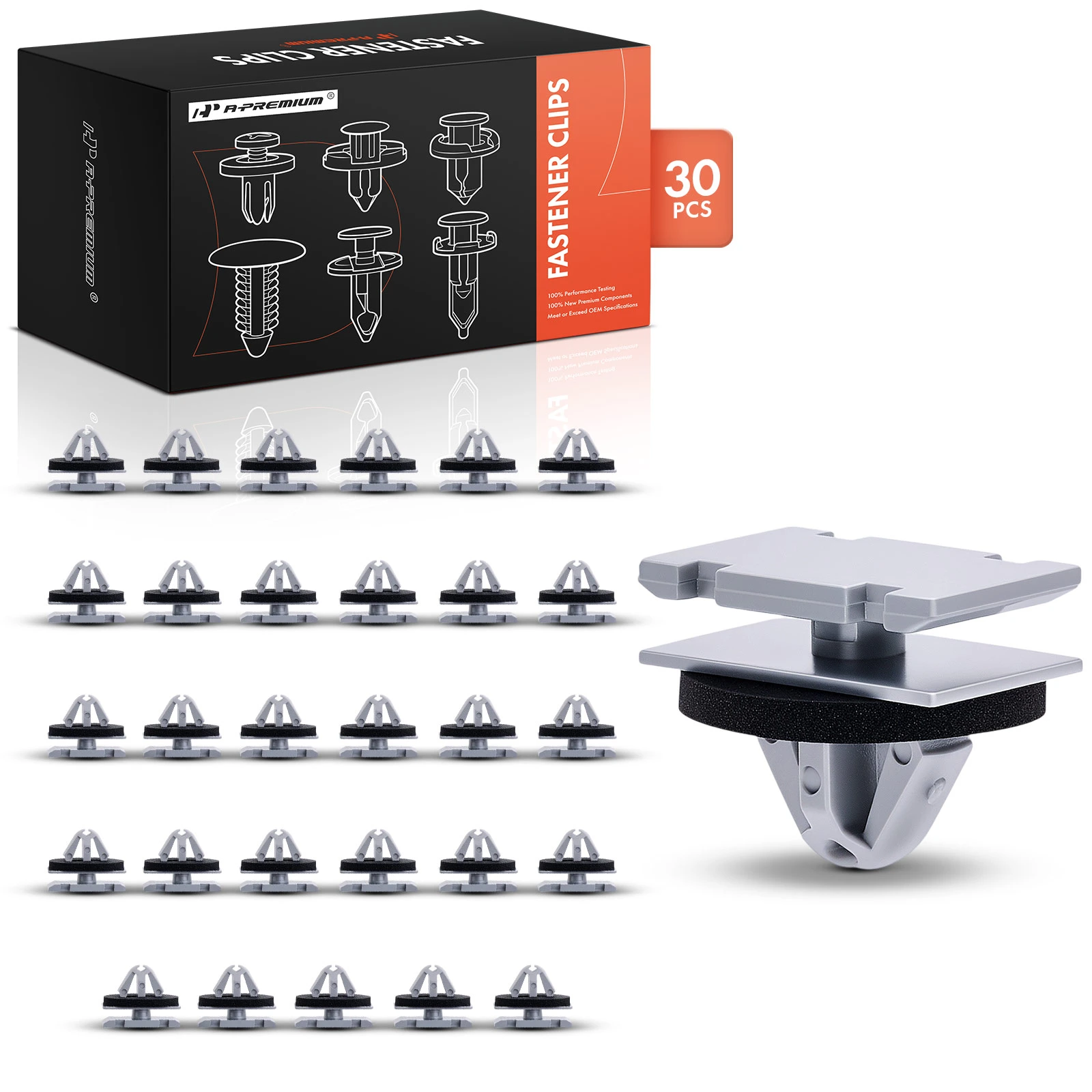 30 Pcs 9mm Nylon Rocker Moulding Clip with Sealer