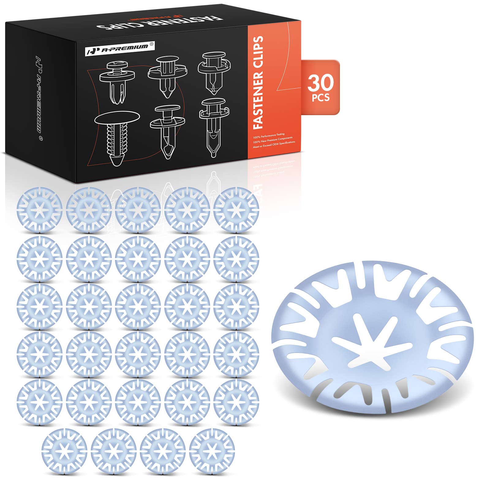 30 Pcs 30mm Metal Splash Shield & Wheel Well Push-On Retainer Clips