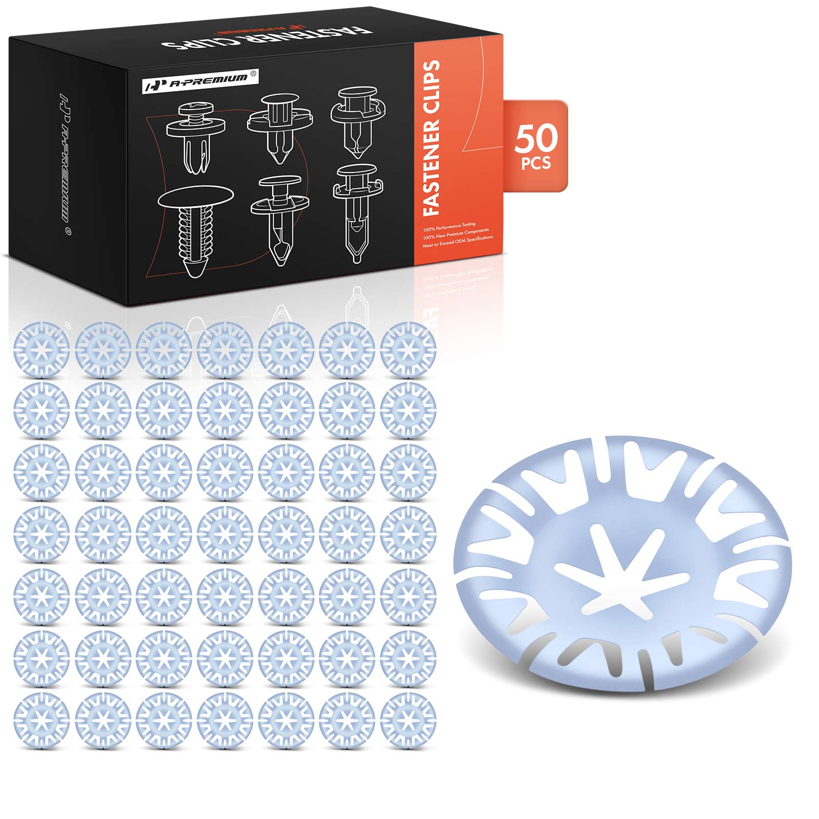 50 Pcs 30mm Metal Splash Shield & Wheel Well Retainer Clips Push-On