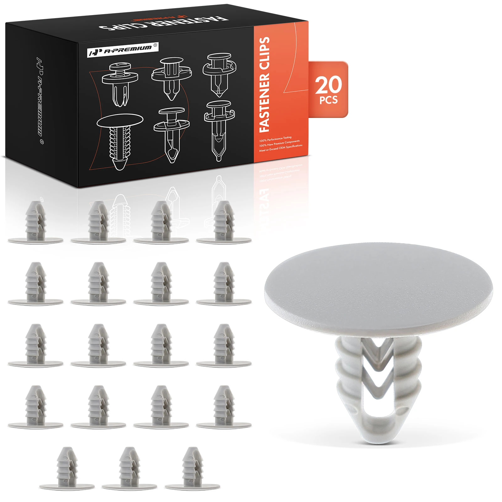 20 Pcs Nylon White Headliner Retainer Push Pin Clips