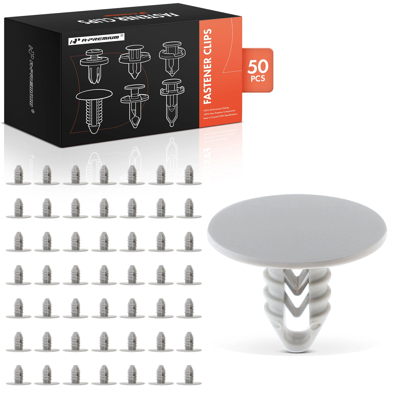 50 Pcs Nylon White Headliner Retainer Push Pin Clips