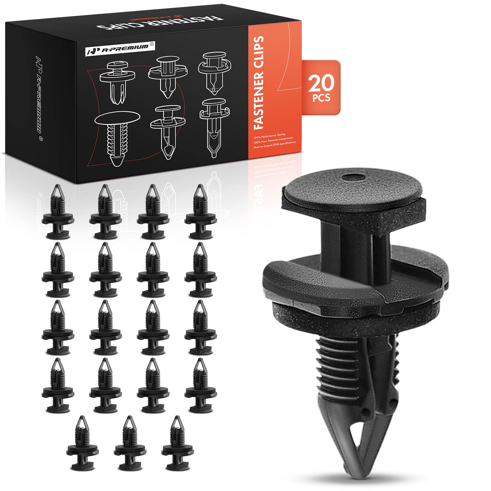 20 Pcs 9mm Nylon Bumper Piller Retainer Clips Push-Type