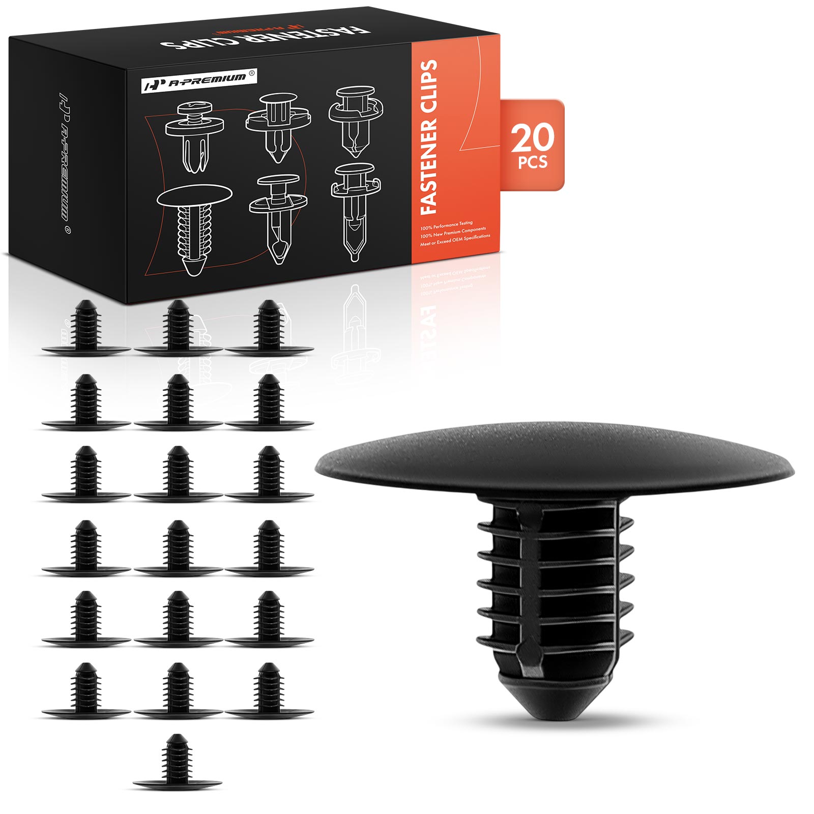 20 Pcs 7mm Nylon Hood Insulation Retainer Clip