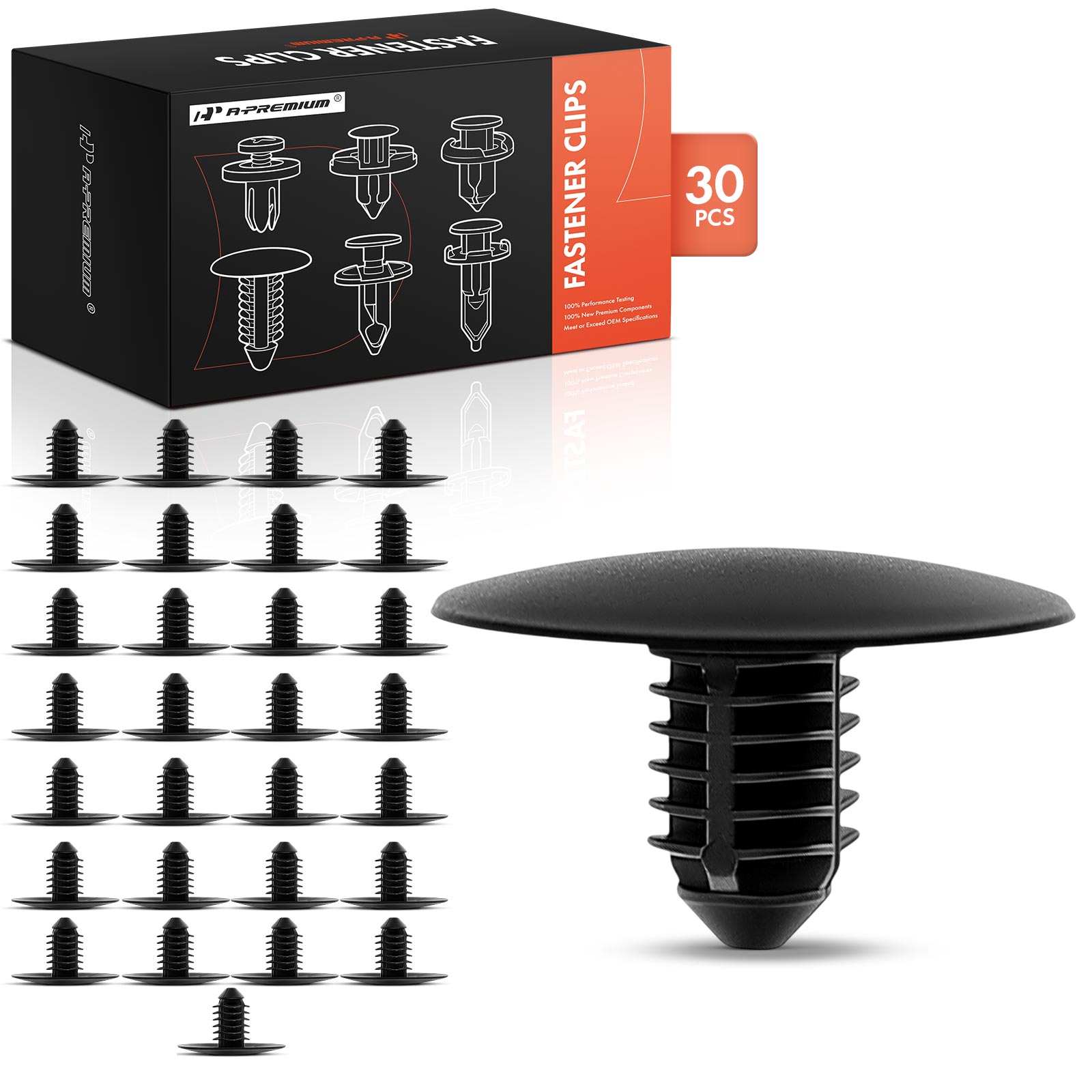 30 Pcs 7mm Nylon Hood Insulation Retainer Clip