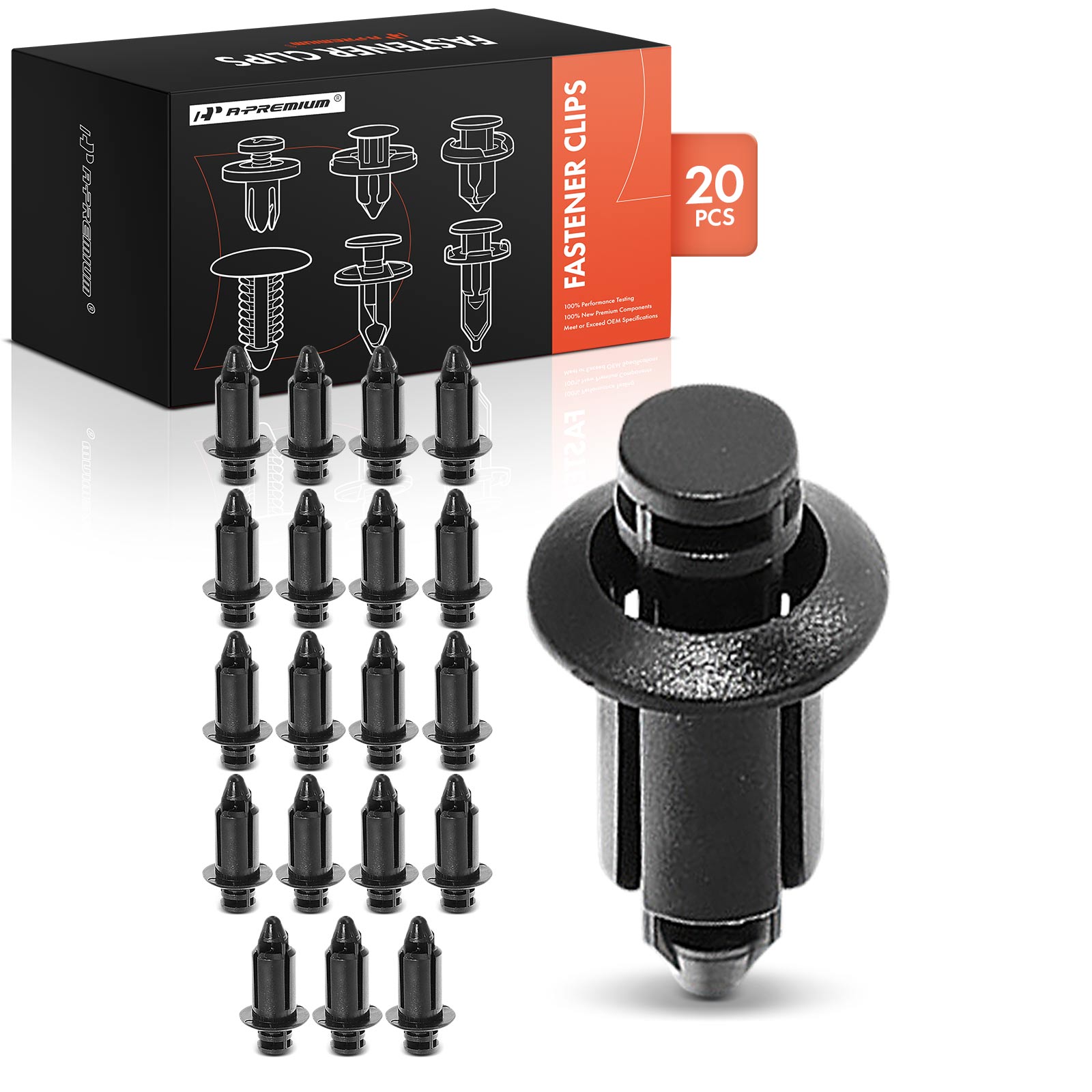 20 Pcs 7mm Plastic Wheel Opening Molding Rivet Fasteners Retainer Clips