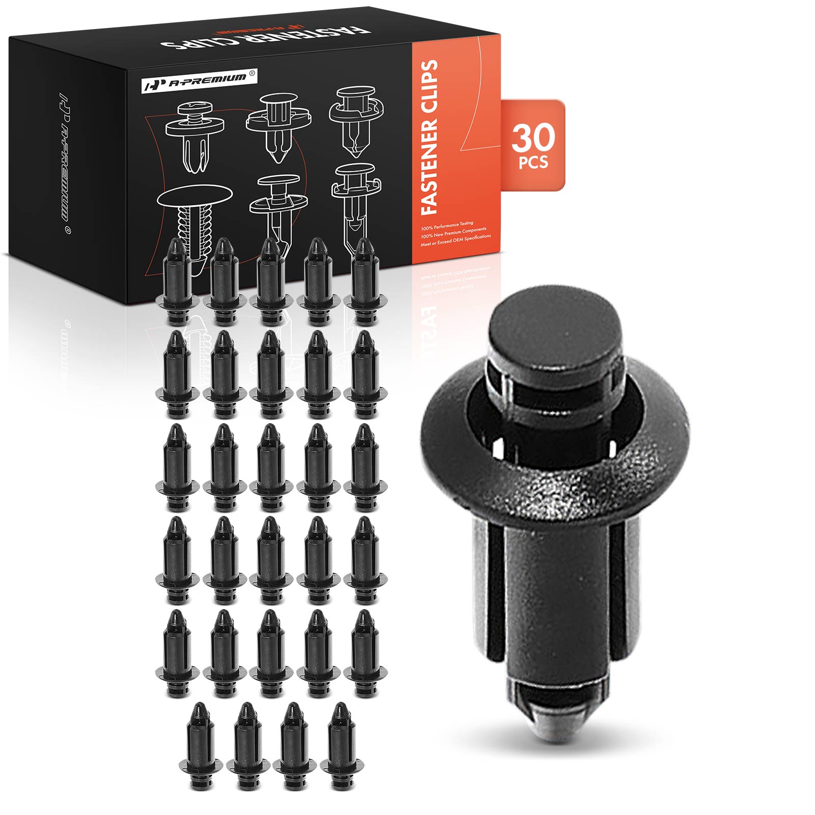 30 Pcs 7mm Plastic Wheel Opening Molding Rivet Fasteners Retainer Clips