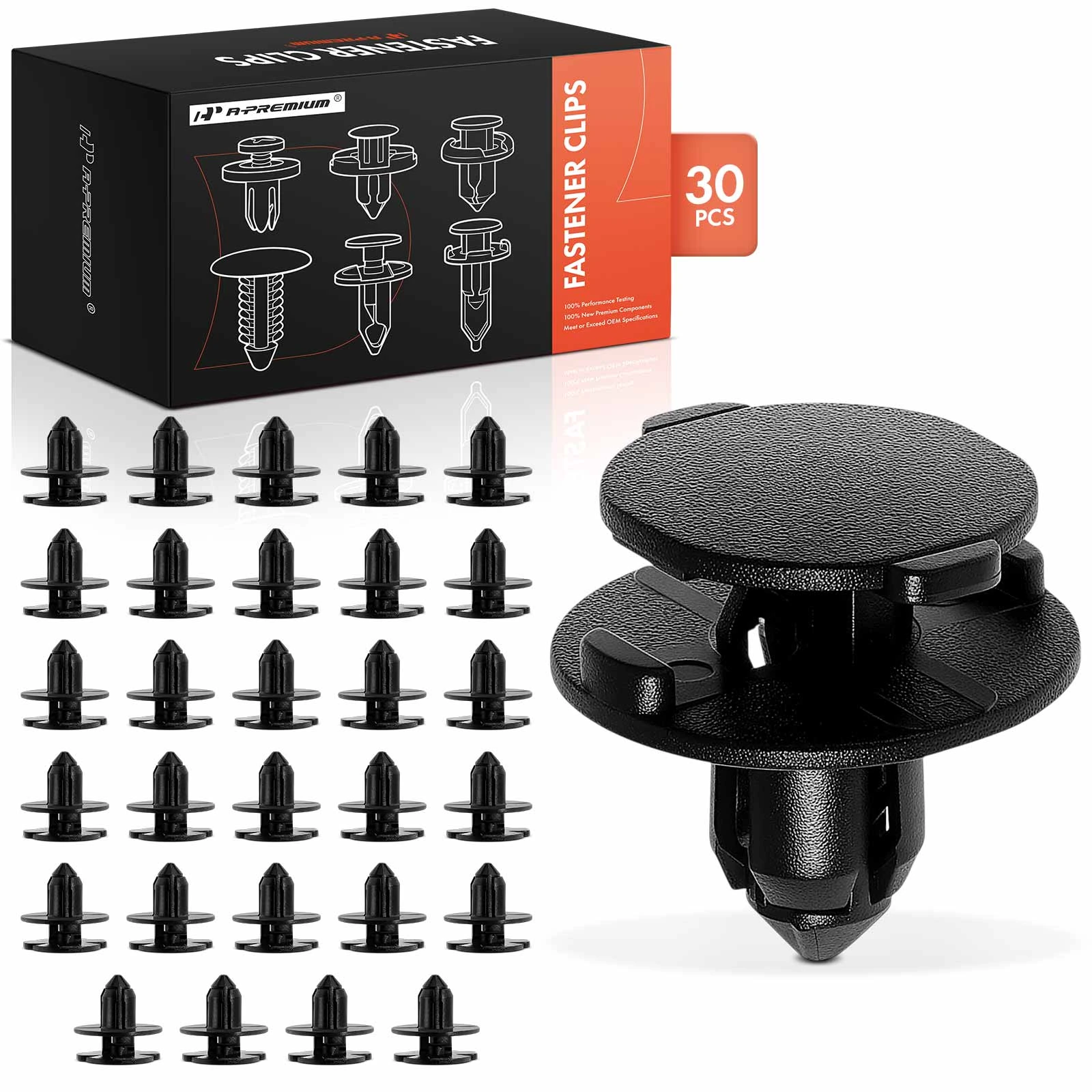 1998-2011 Nissan Frontier 30 Pcs 8mm Nylon Black Push Type Retainer Clip A-Premium APRCF1668