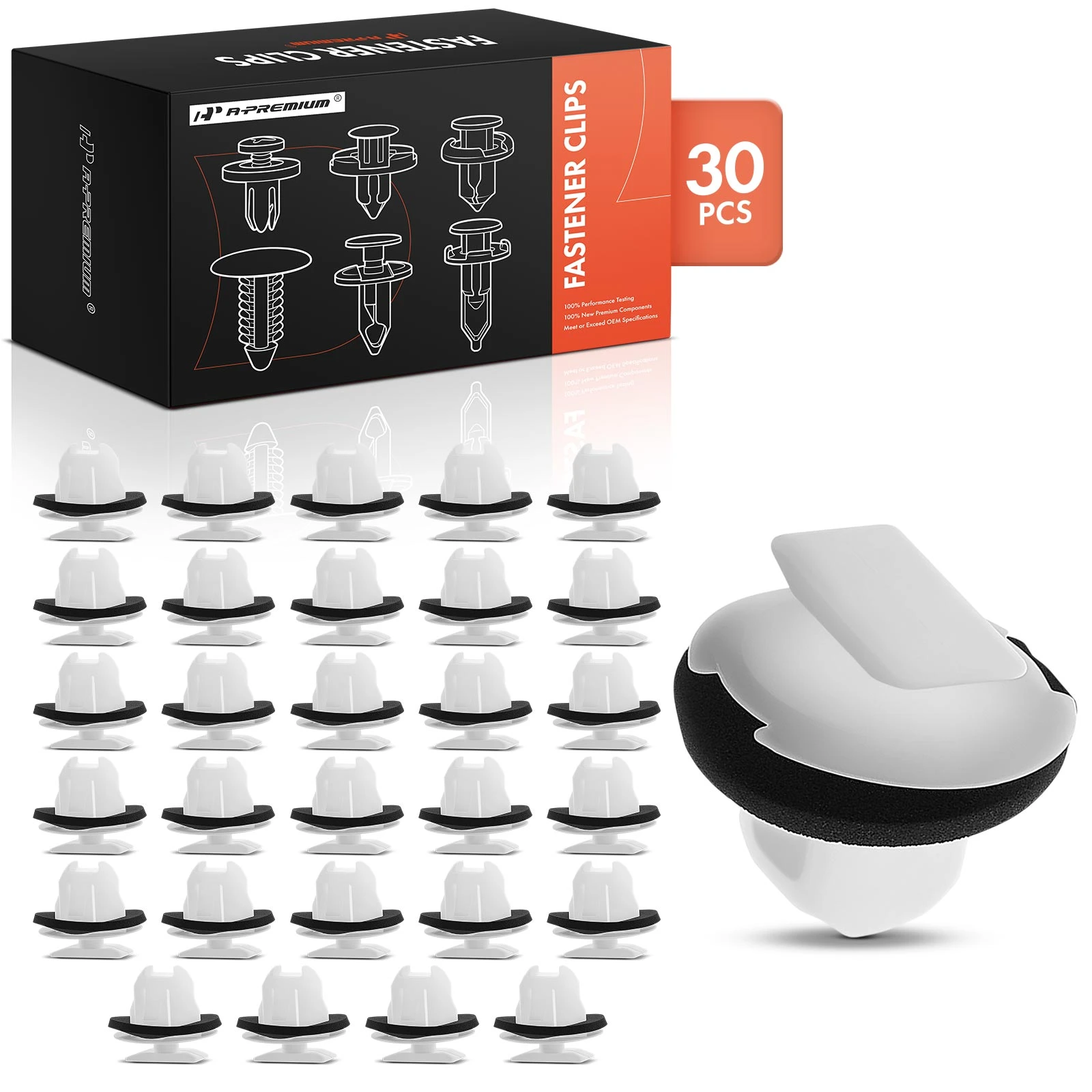 2014-2018 INFINITI QX80 30 Pcs Nylon White Fender Molding Clip A-Premium APRCF1692