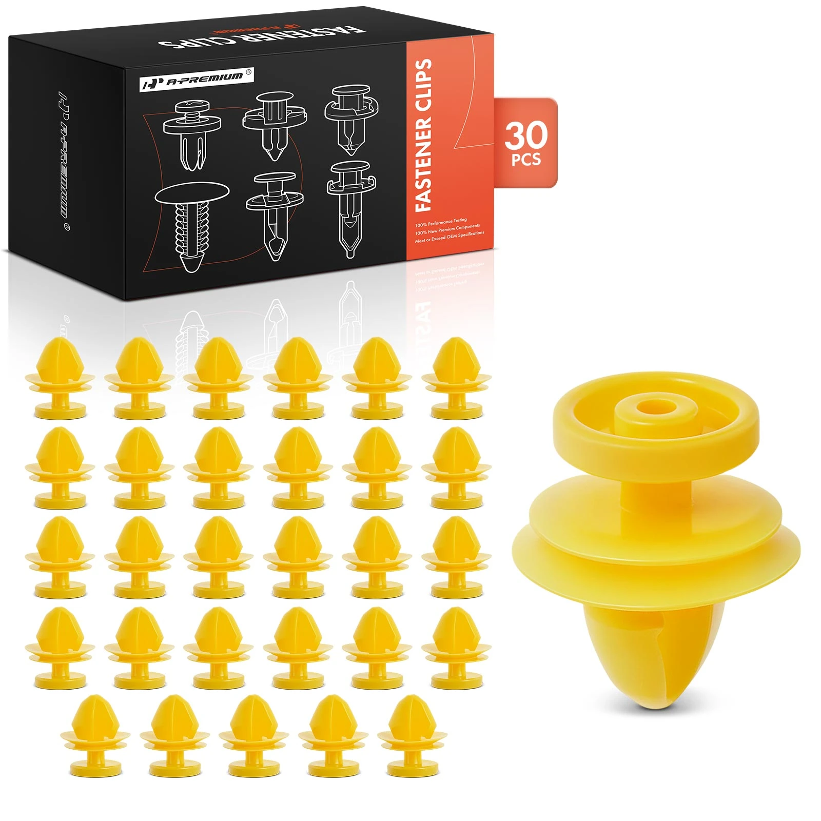 30 Pcs 12mm Nylon Trim Side Skirt & Sill Rocker Moulding Retainer Clips