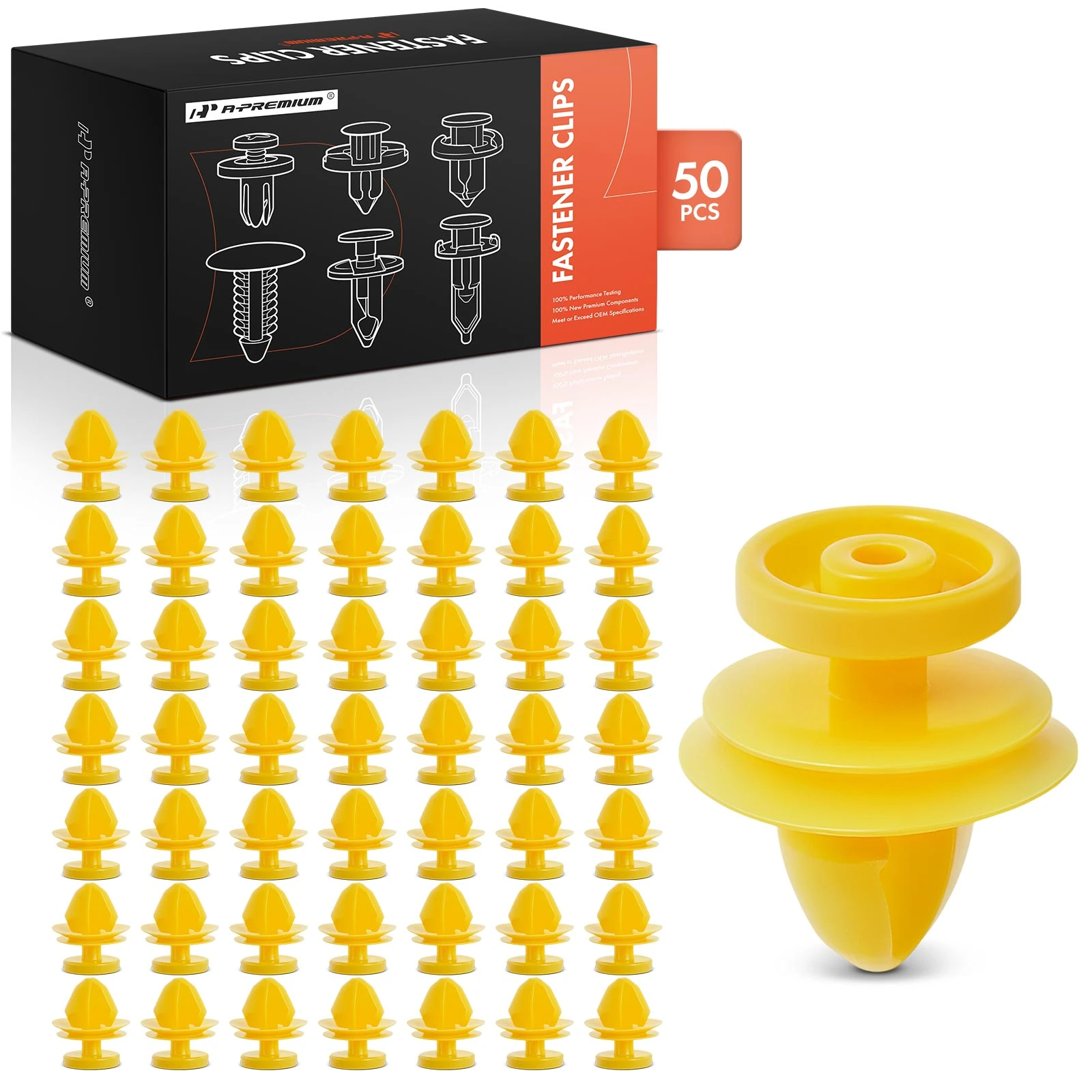 50 Pcs 12mm Nylon Trim Side Skirt & Sill Rocker Moulding Retainer Clips