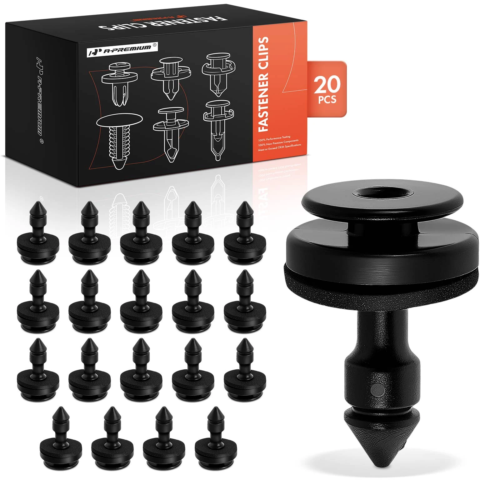 20 Pcs 7.2mm Nylon Trim Panel Retainer Clip with Sealer