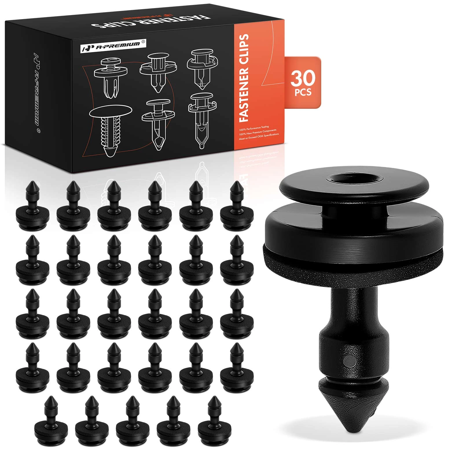 30 Pcs 7.2mm Nylon Trim Panel Retainer Clip with Sealer