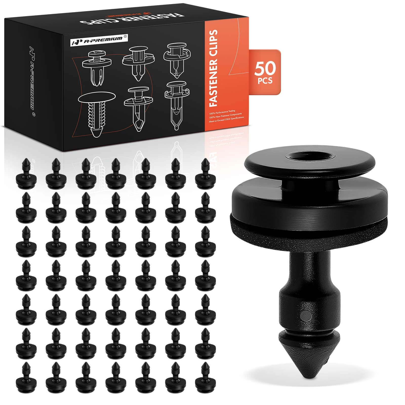 50 Pcs 7.2mm Nylon Trim Panel Retainer Clip with Sealer