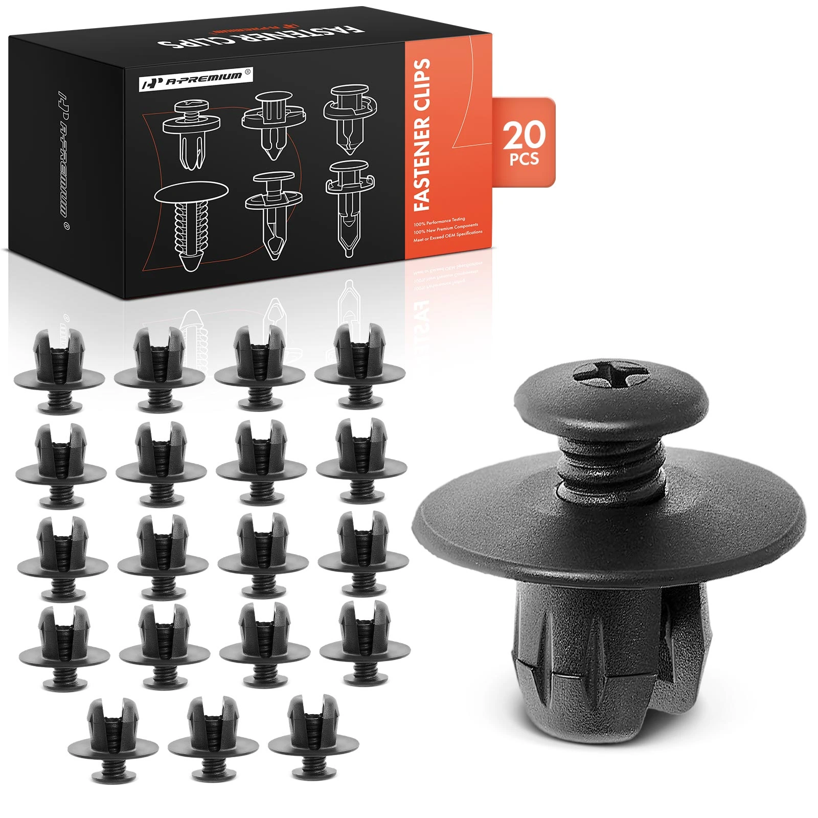 20 Pcs 12mm Nylon Radiator Support & Air Deflector Shield Retainer Clips