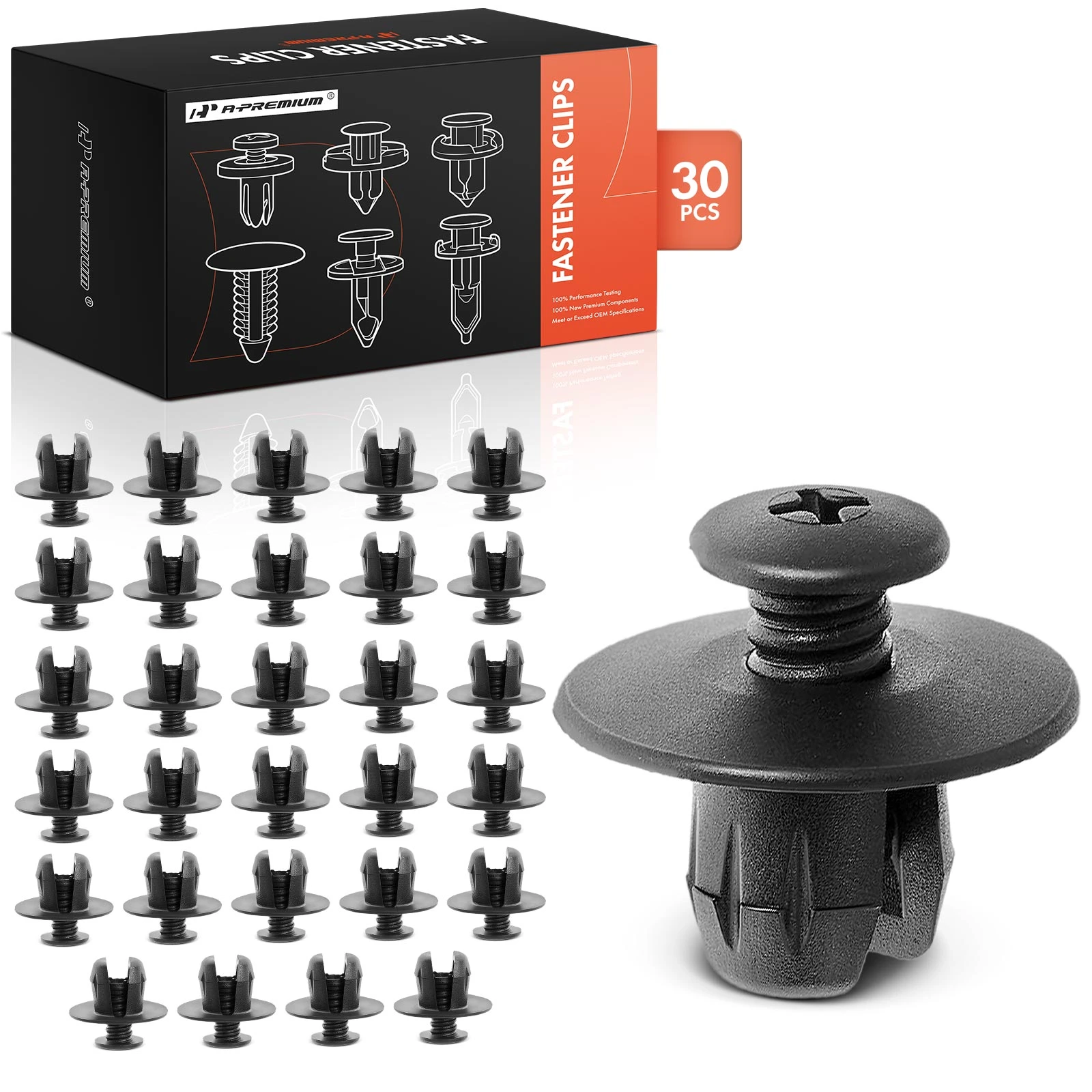 30 Pcs 12mm Nylon Radiator Support & Air Deflector Shield Retainer Clips