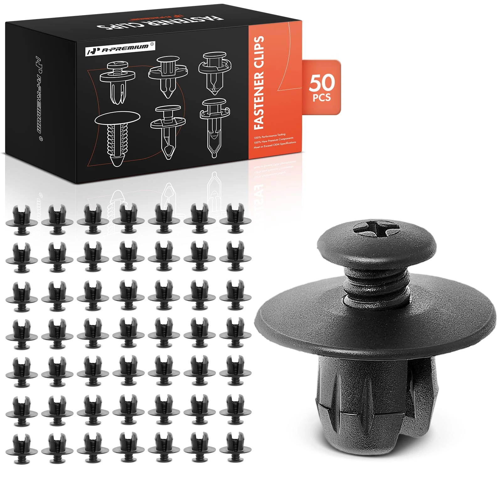 50 Pcs 12mm Nylon Radiator Support & Air Deflector Shield Retainer Clips